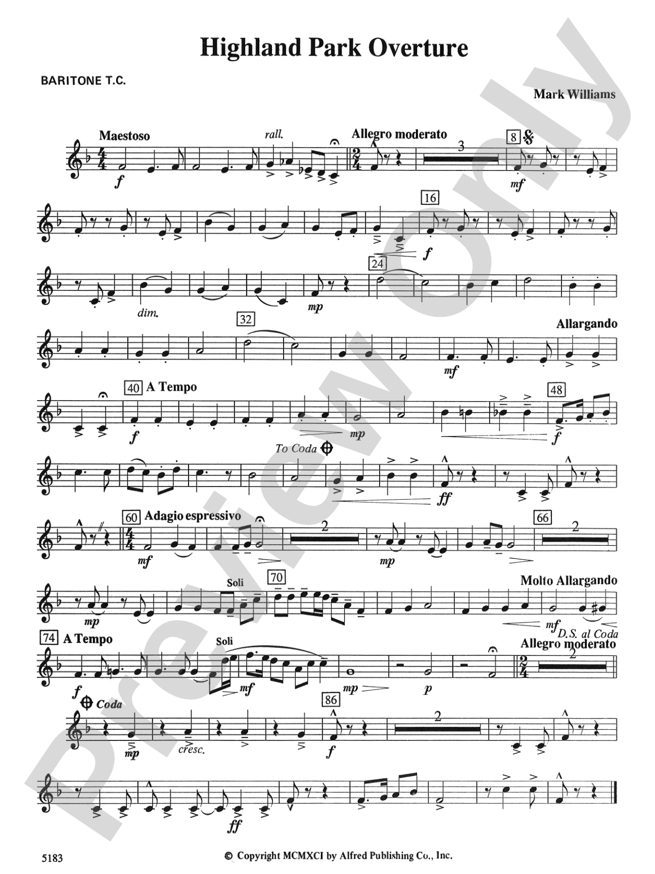 Highland Park Overture: Baritone T.C.
