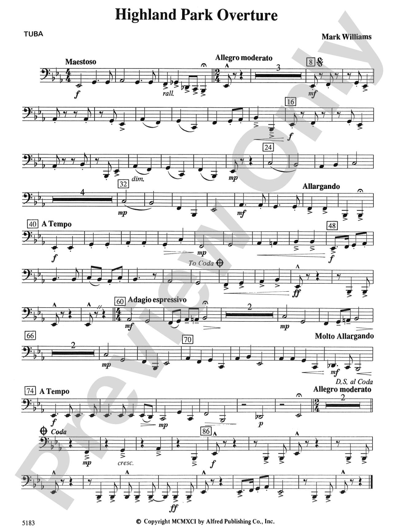 Highland Park Overture: Tuba