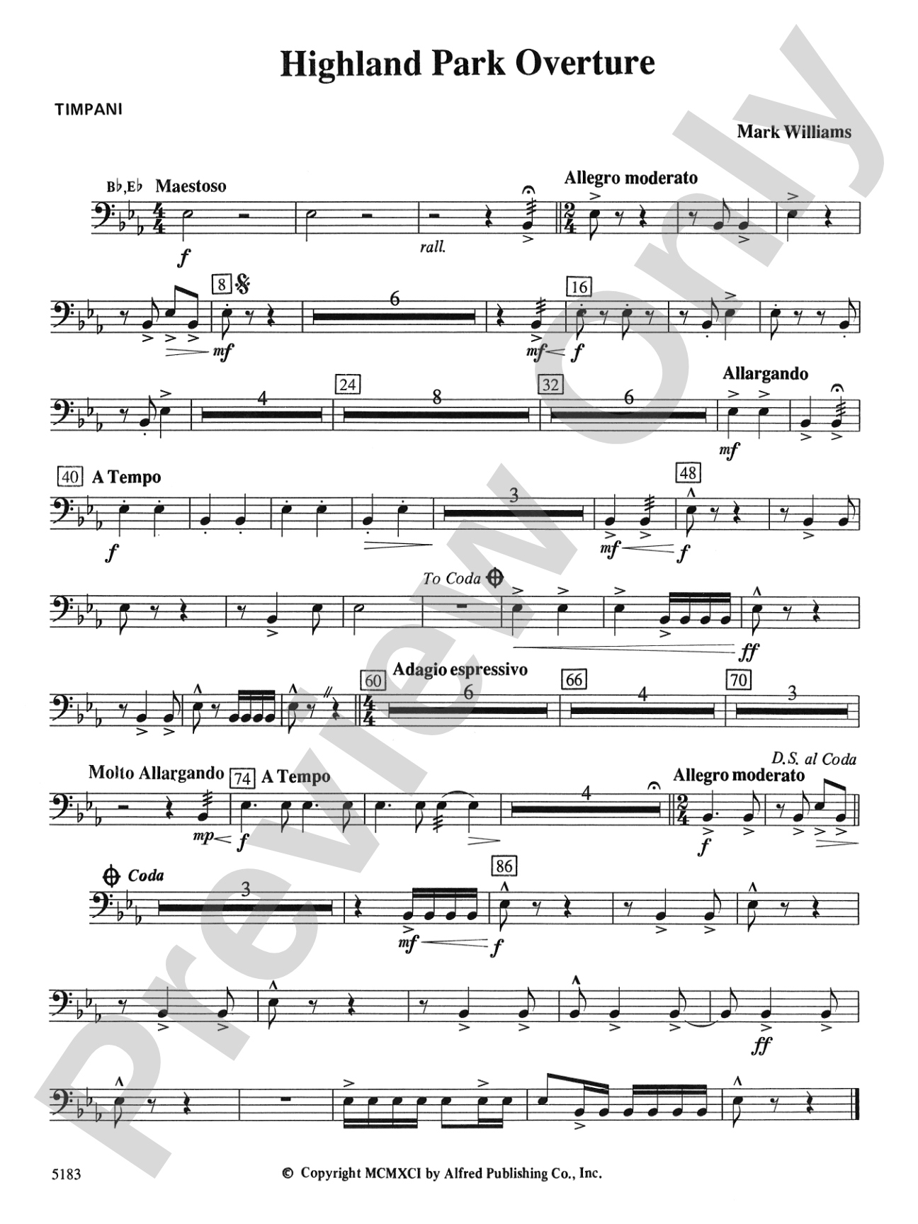Highland Park Overture: Timpani