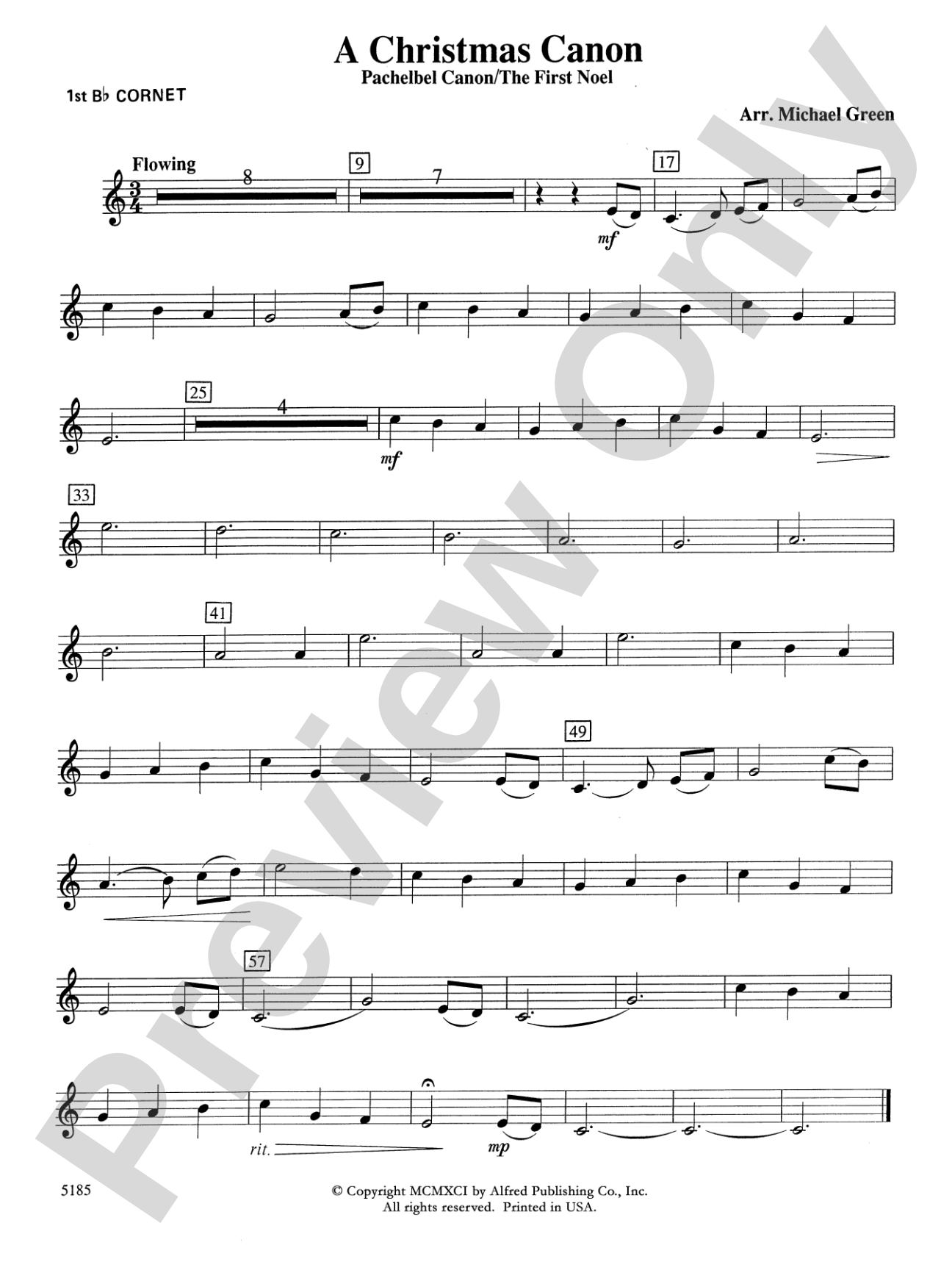 A Christmas Canon (Pachelbel Canon / The First Noel): 1st B-flat Cornet