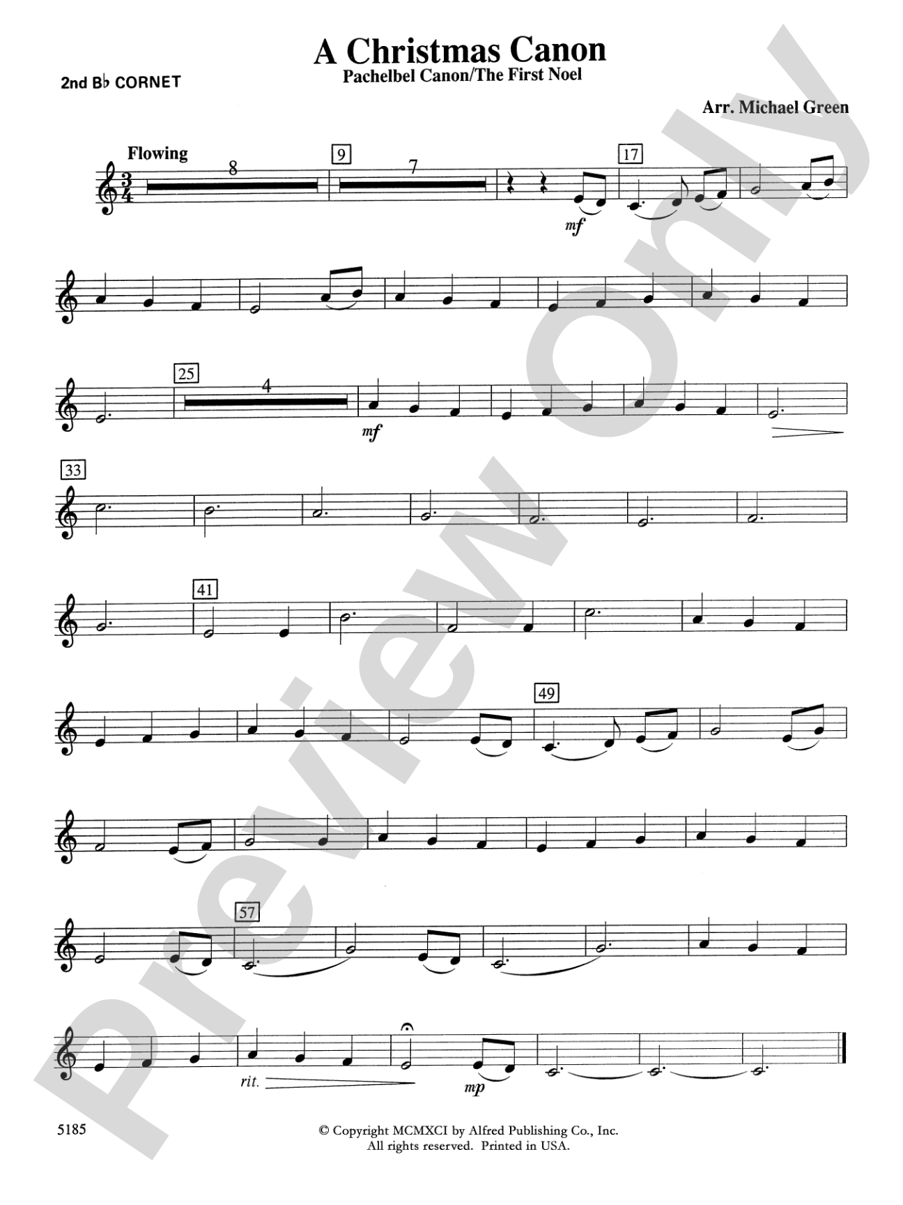 A Christmas Canon (Pachelbel Canon / The First Noel): 2nd B-flat Cornet