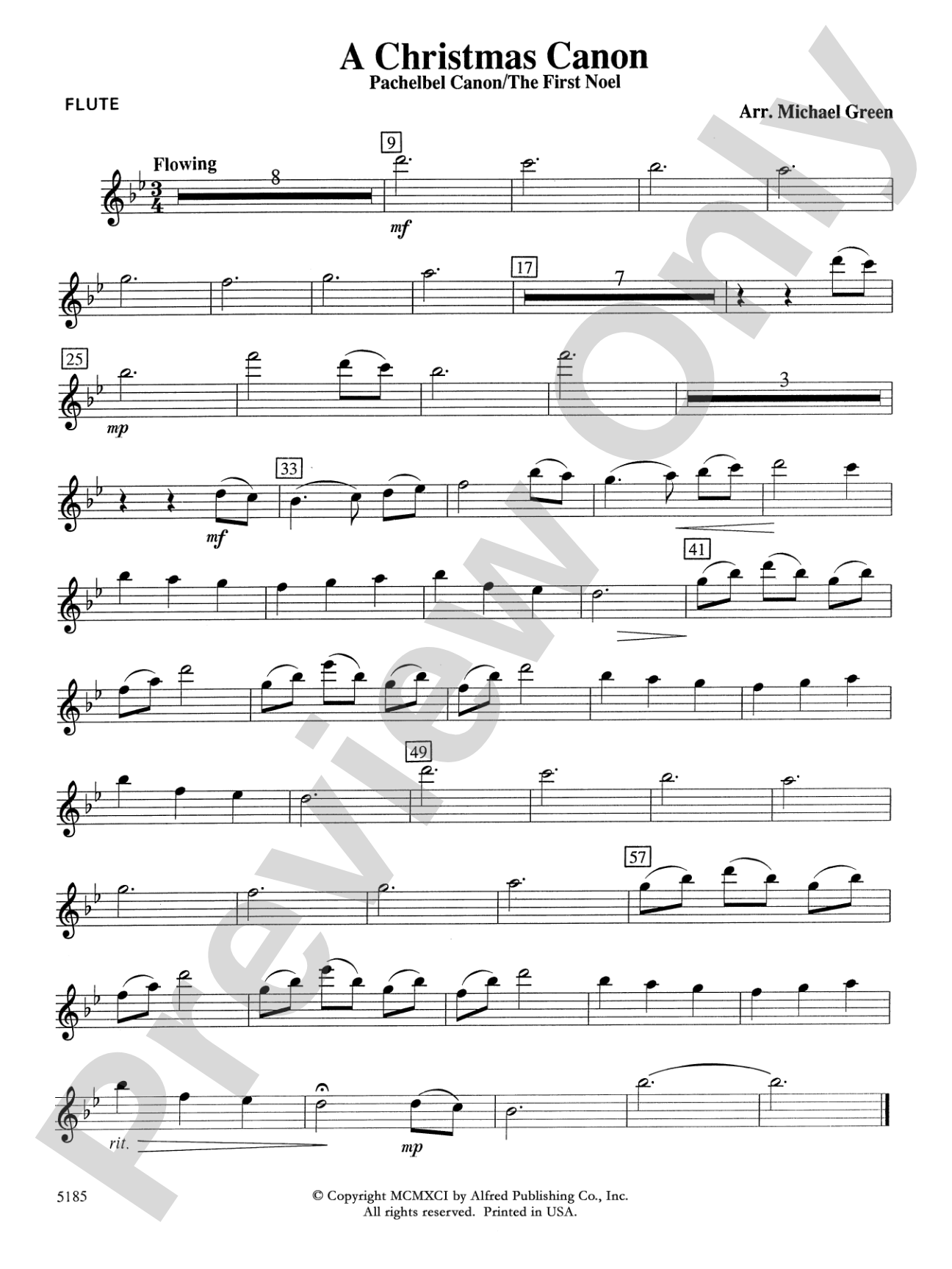 A Christmas Canon (Pachelbel Canon / The First Noel): Flute