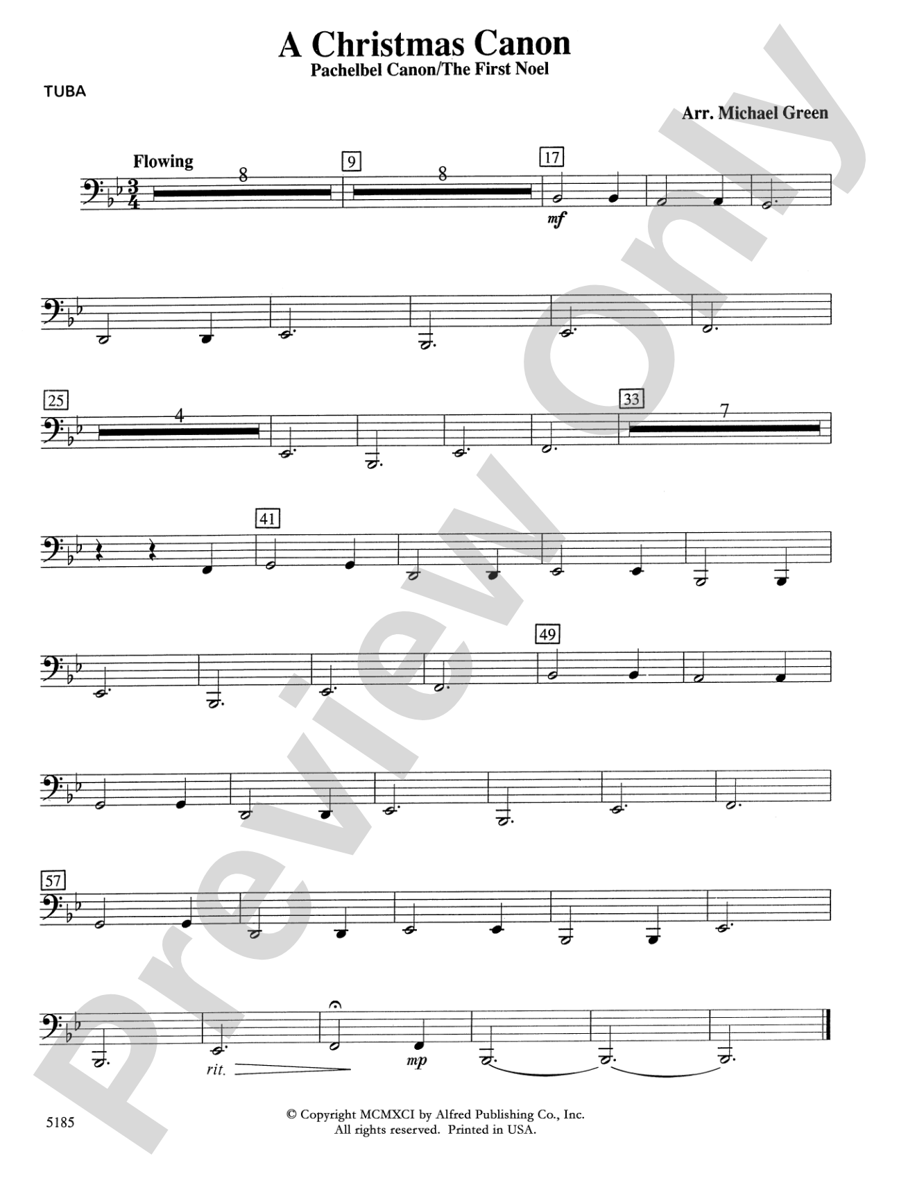 A Christmas Canon (Pachelbel Canon / The First Noel): Tuba