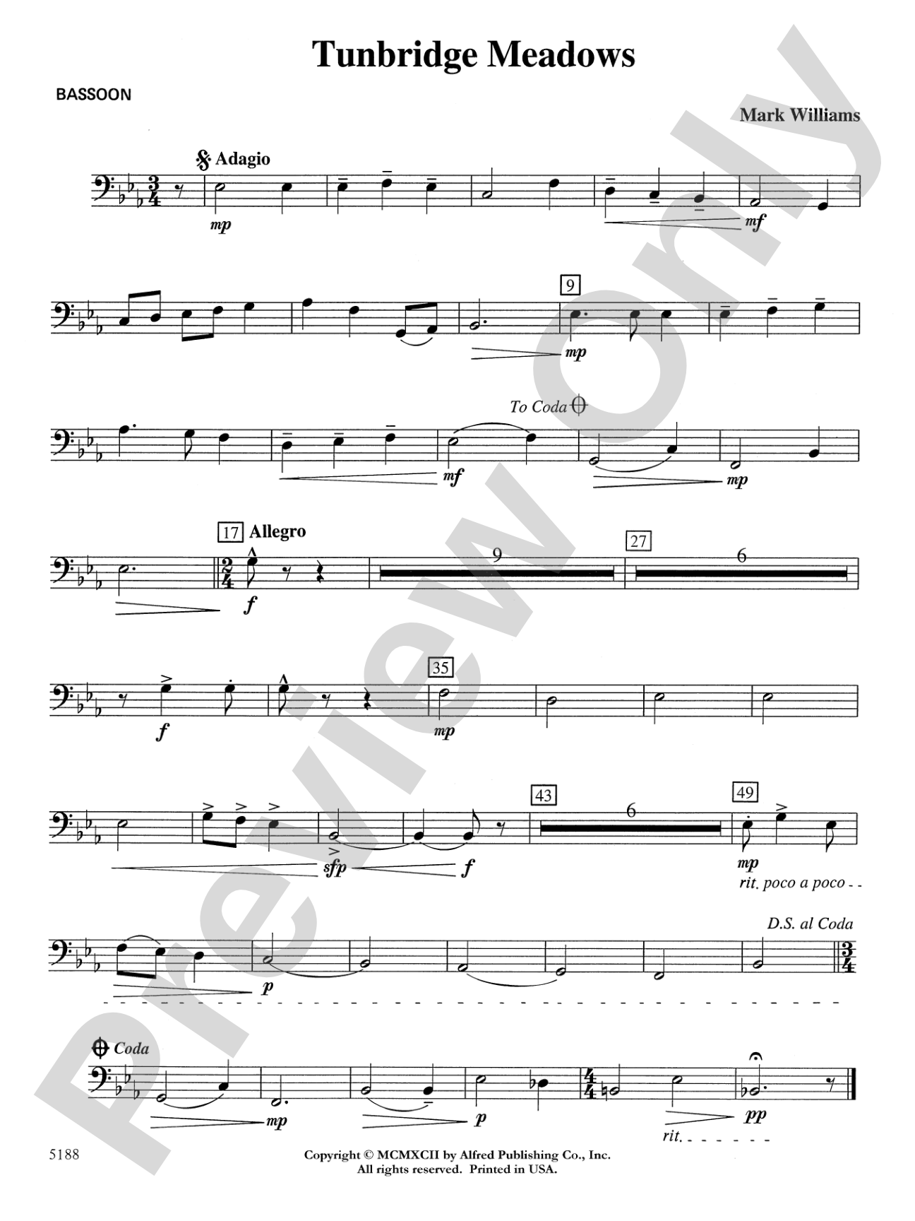Tunbridge Meadows: Bassoon