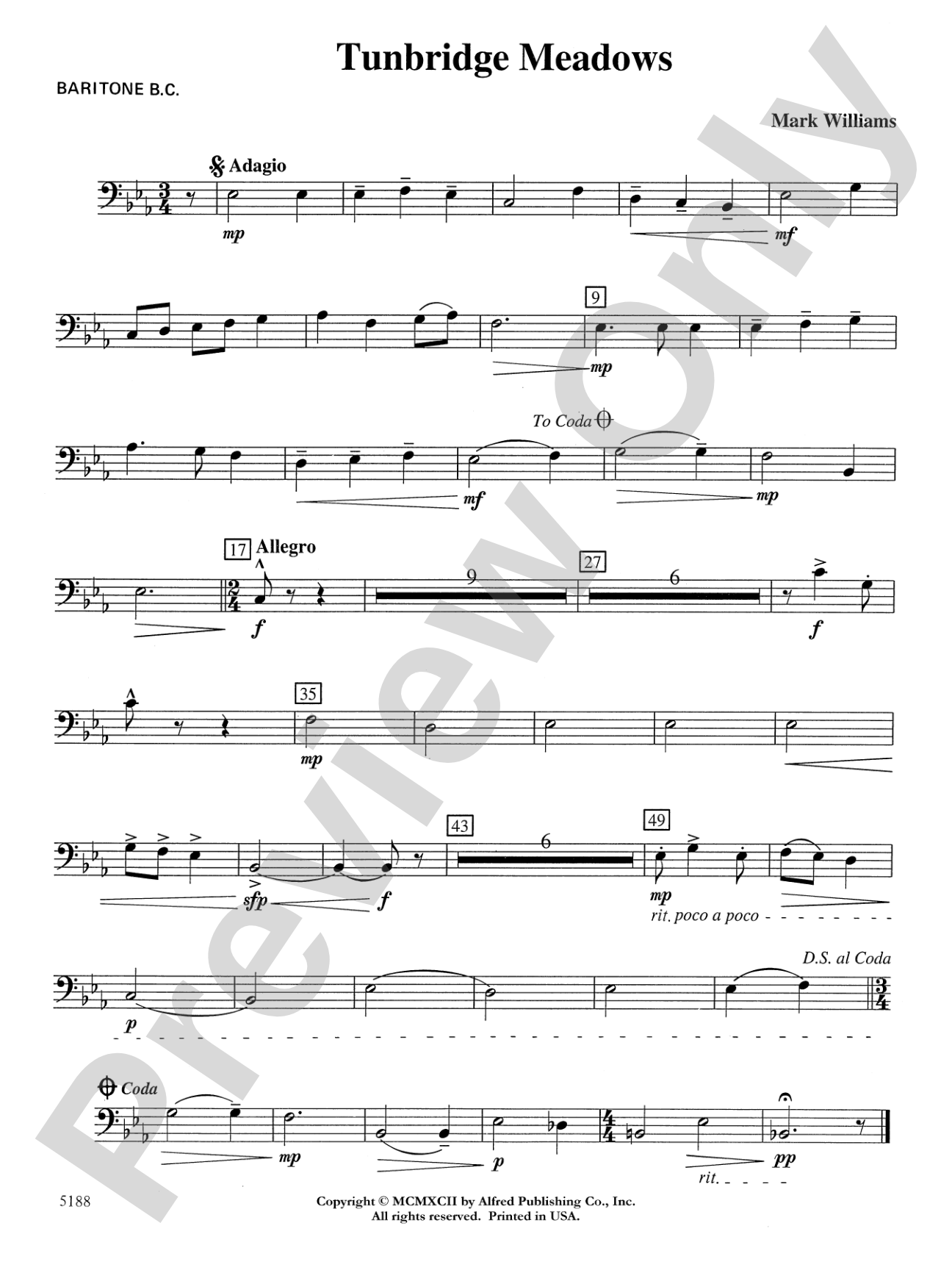 Tunbridge Meadows: Baritone B.C.