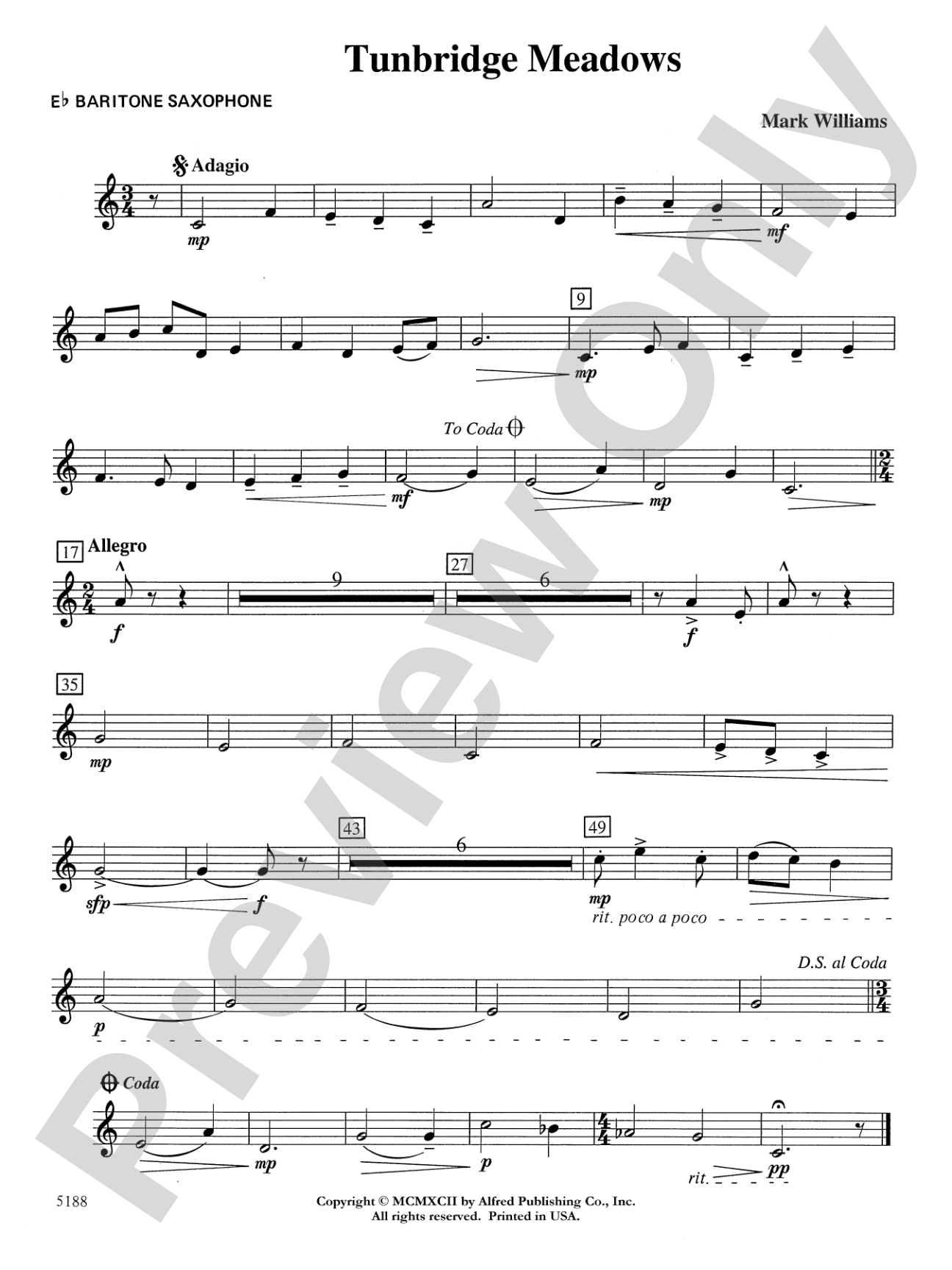 Tunbridge Meadows: E-flat Baritone Saxophone