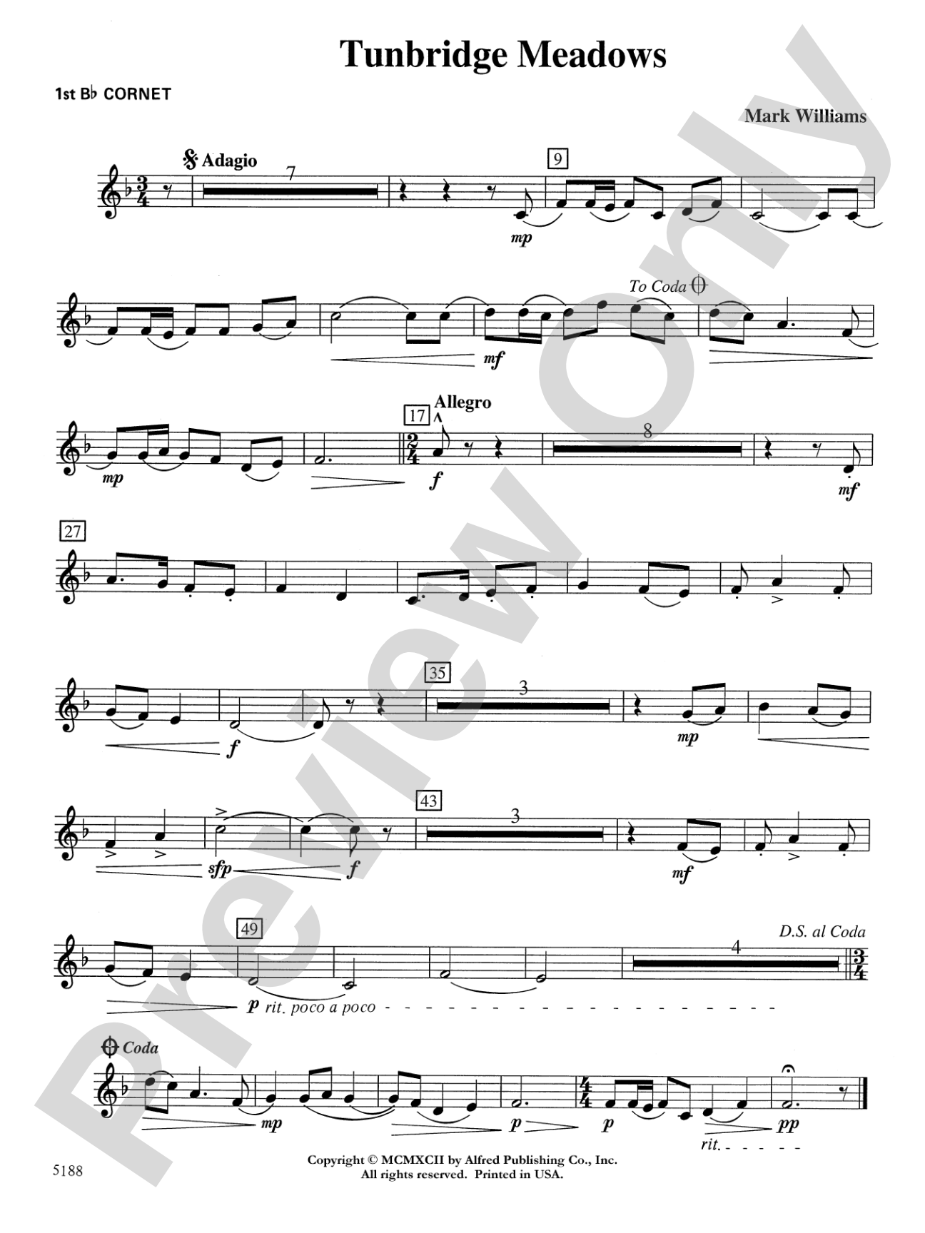 Tunbridge Meadows: 1st B-flat Cornet