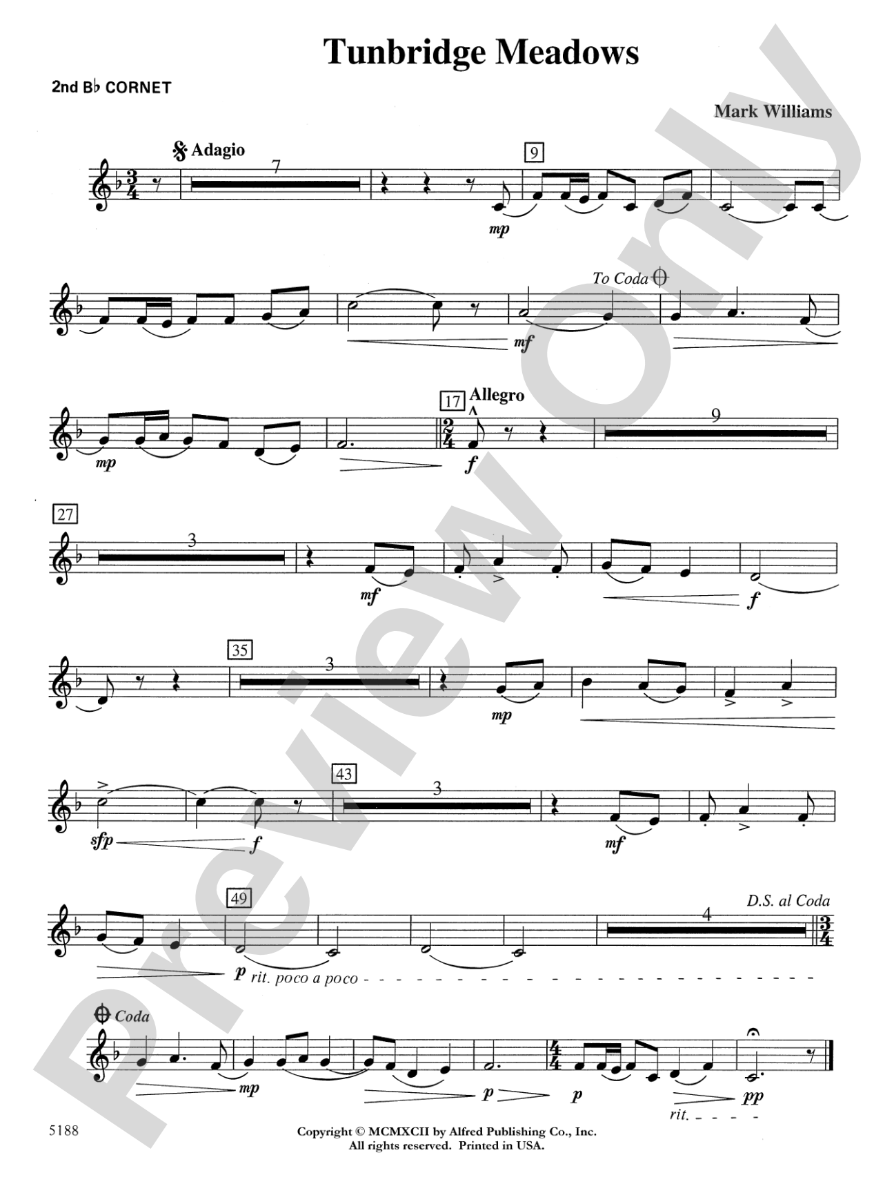 Tunbridge Meadows: 2nd B-flat Cornet