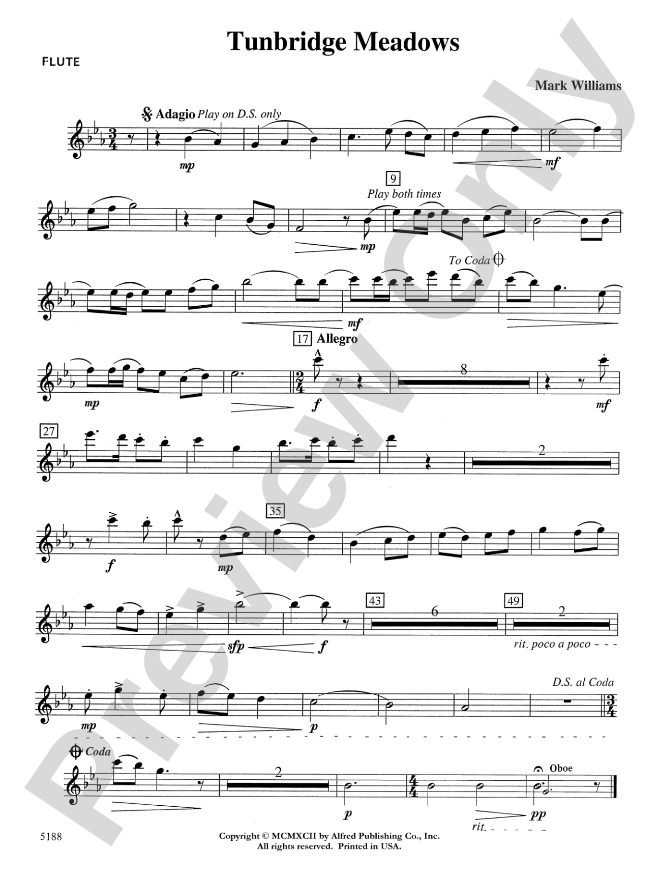 Tunbridge Meadows: Flute