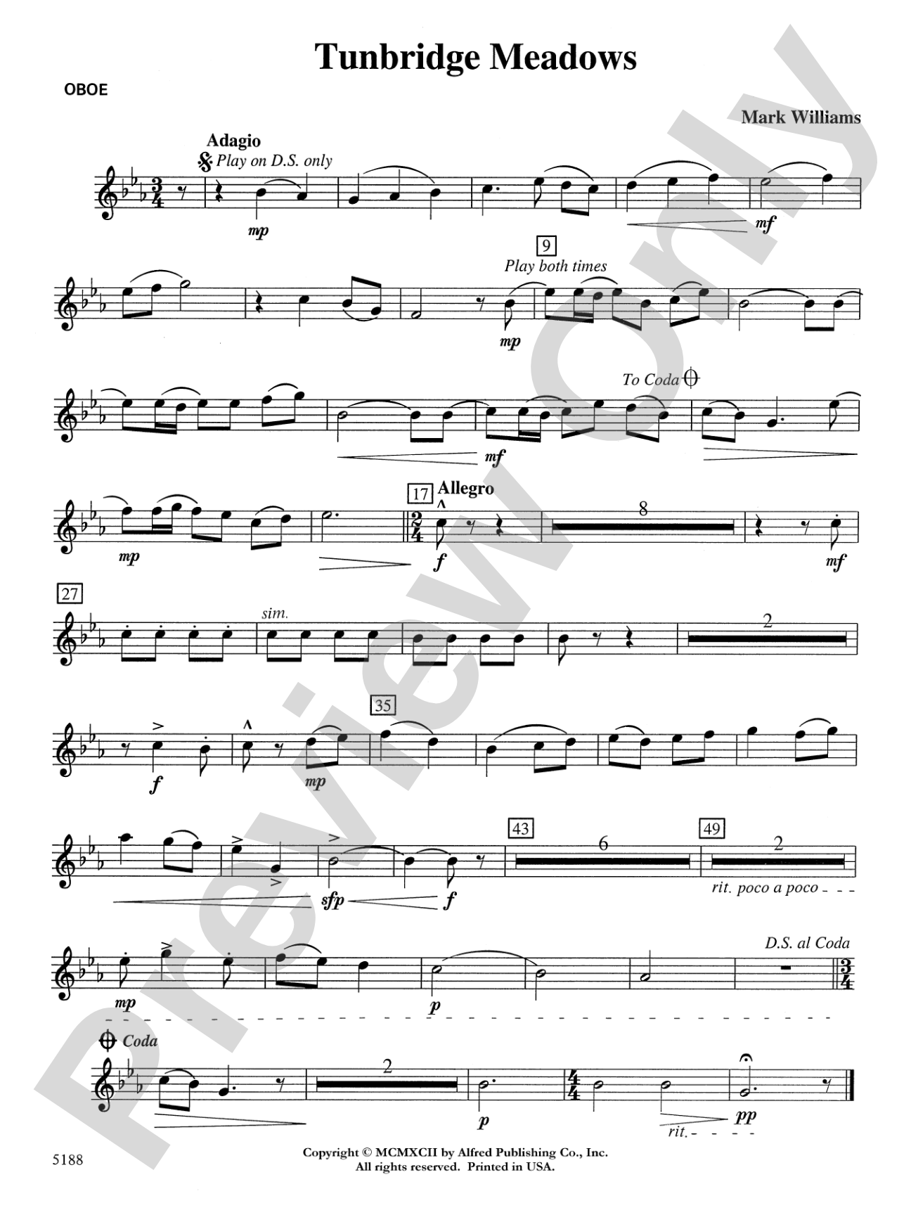 Tunbridge Meadows: Oboe