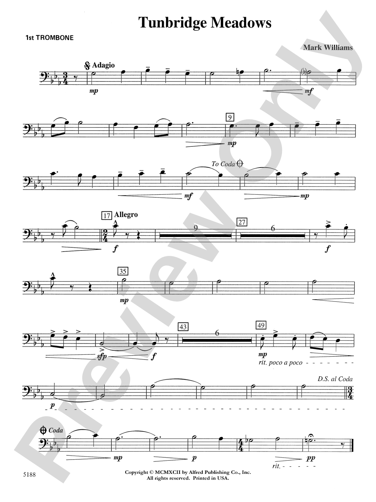 Tunbridge Meadows: 1st Trombone