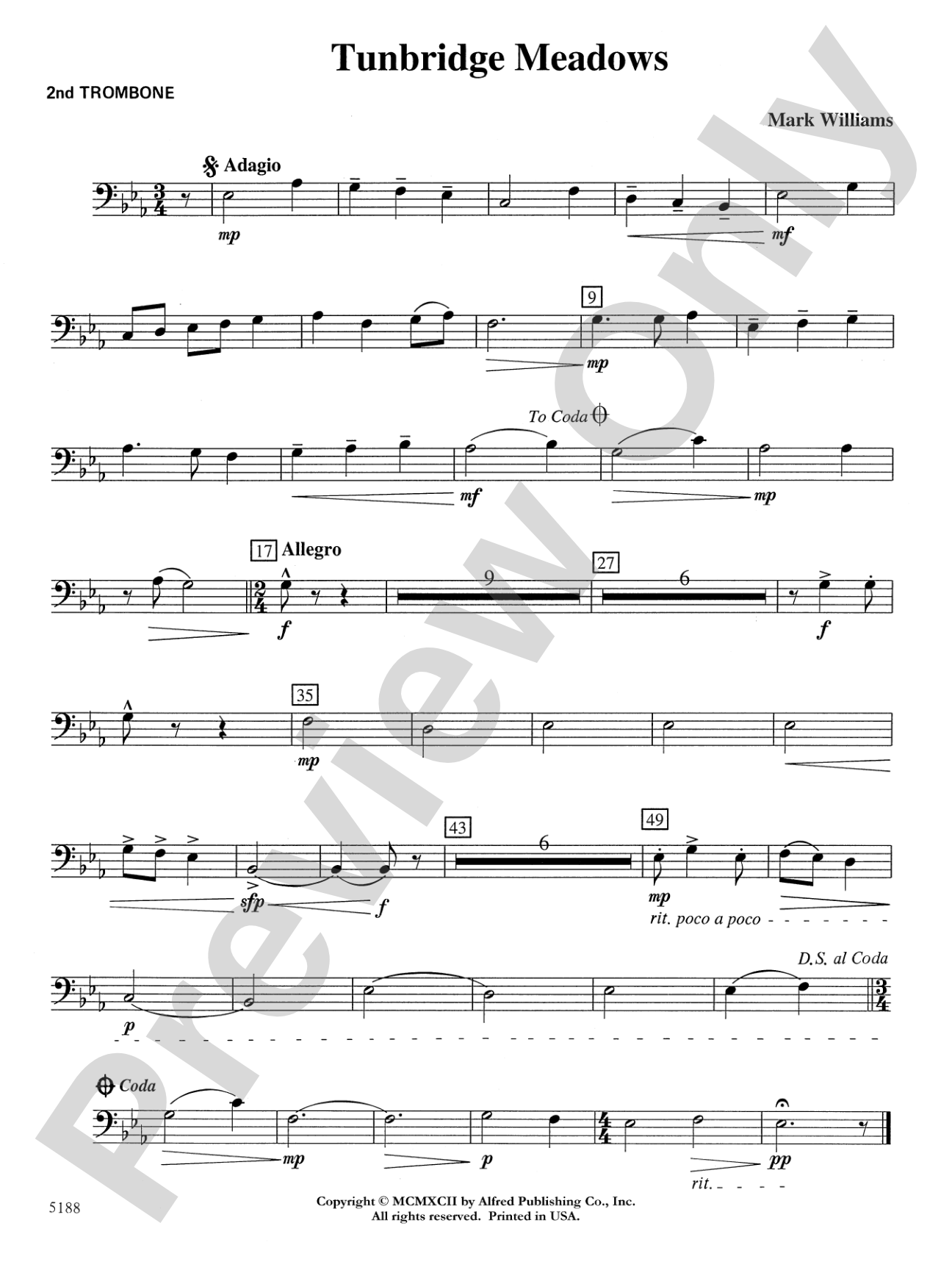 Tunbridge Meadows: 2nd Trombone