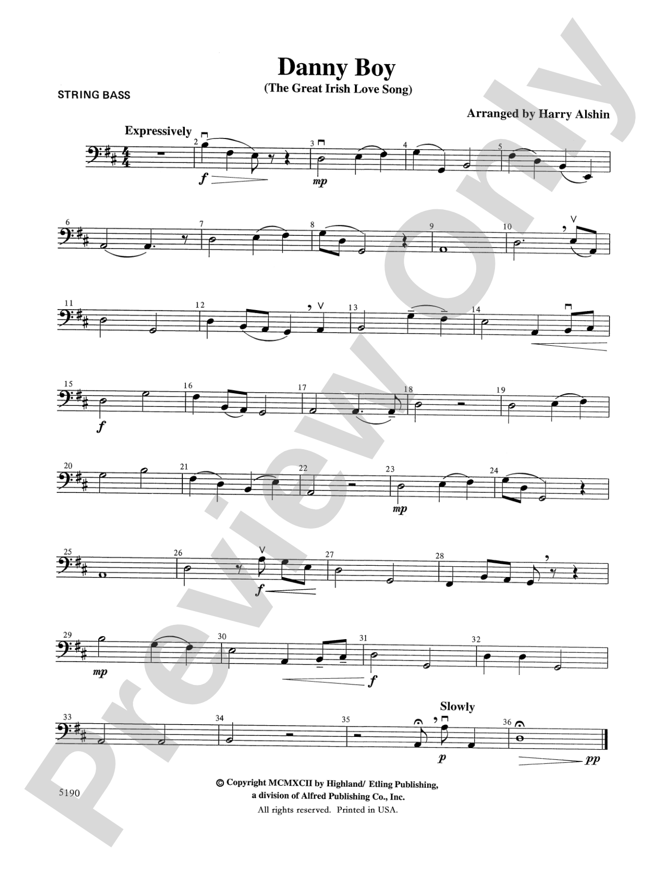 Danny Boy: String Bass