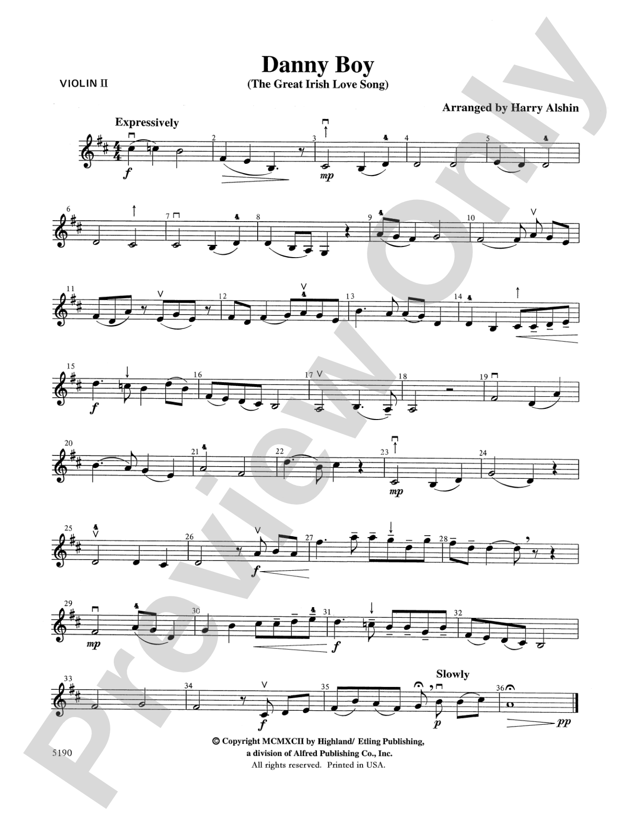 Danny Boy: 2nd Violin