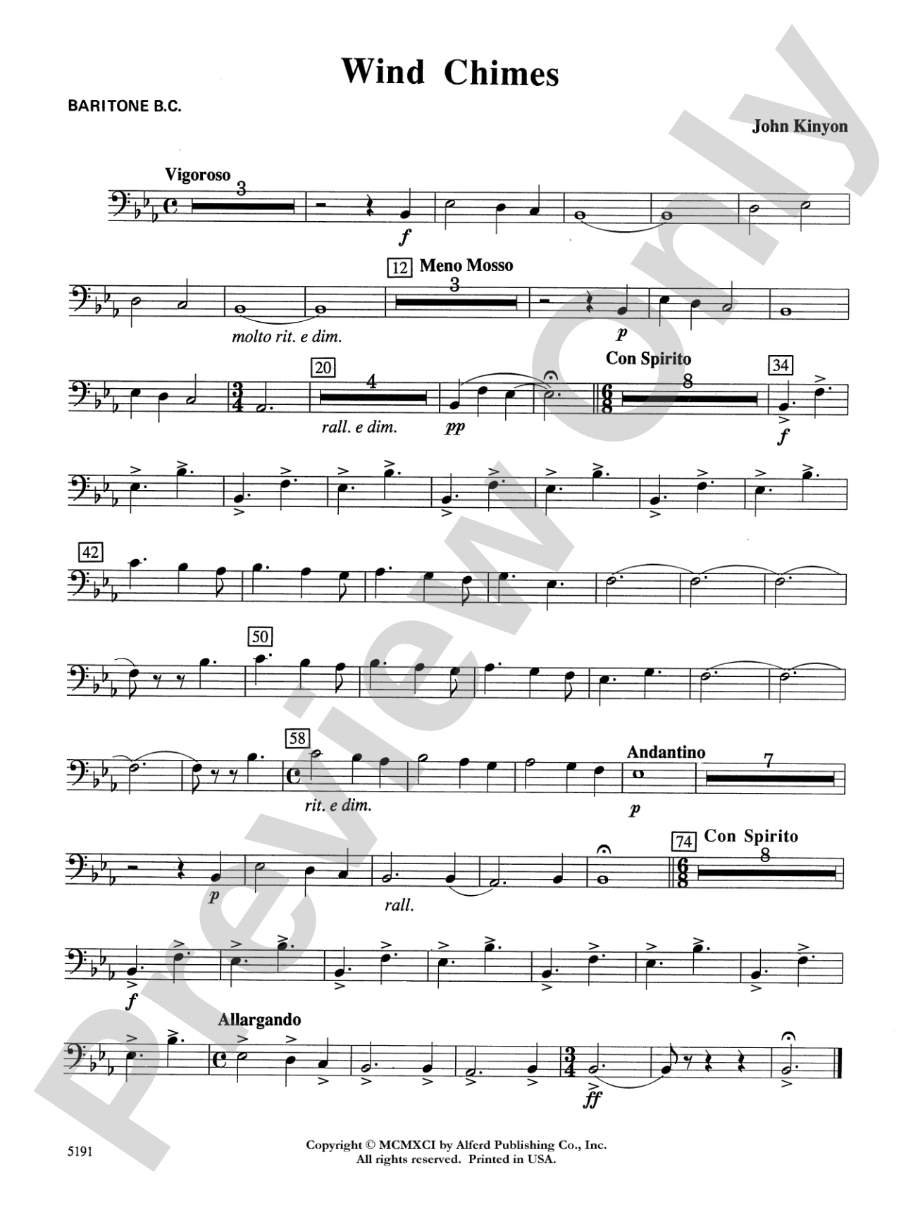 Wind Chimes: Baritone B.C.