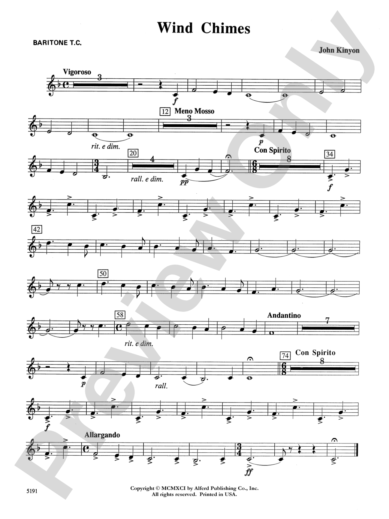 Wind Chimes: Baritone T.C.