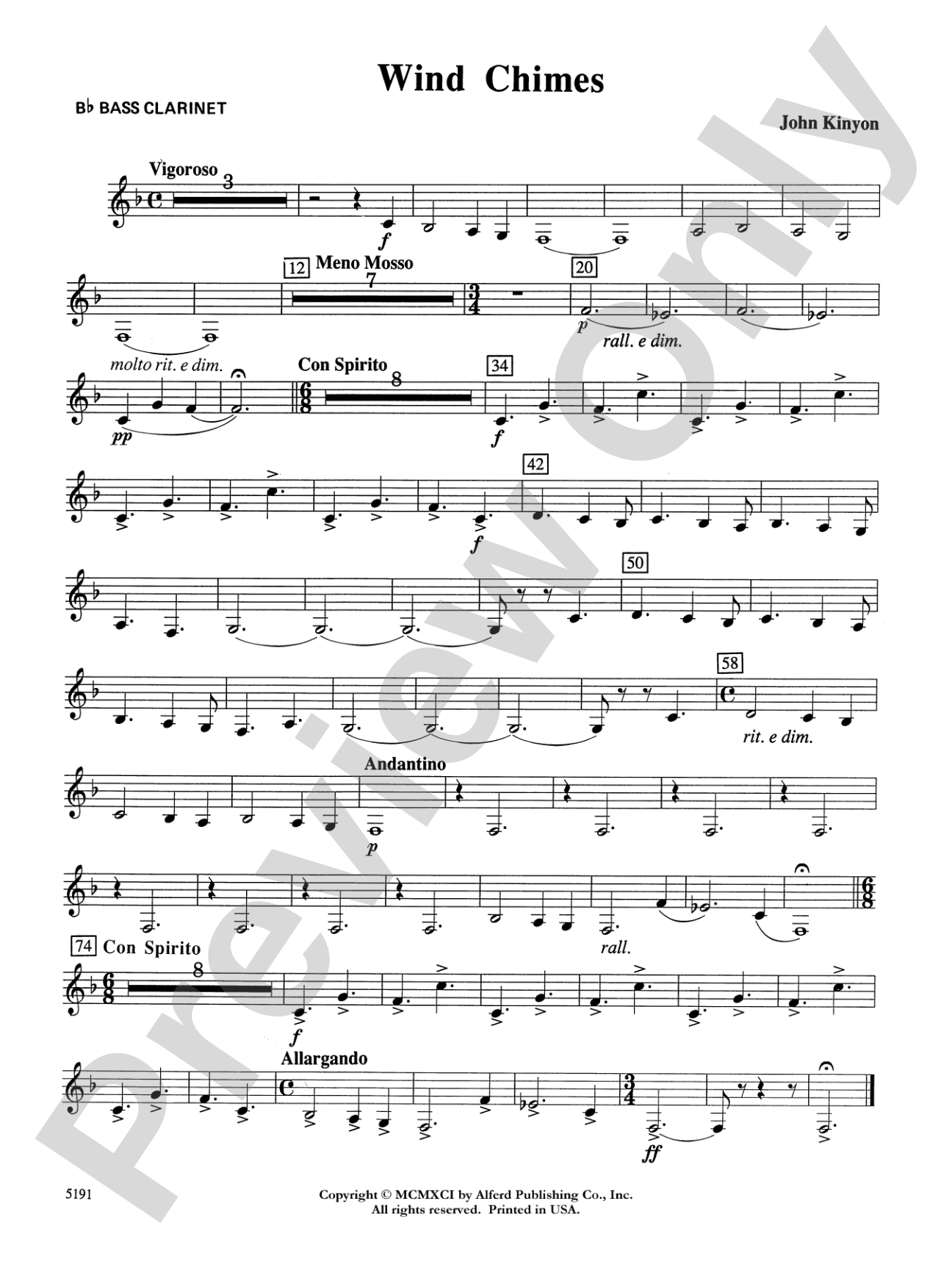 Wind Chimes: B-flat Bass Clarinet