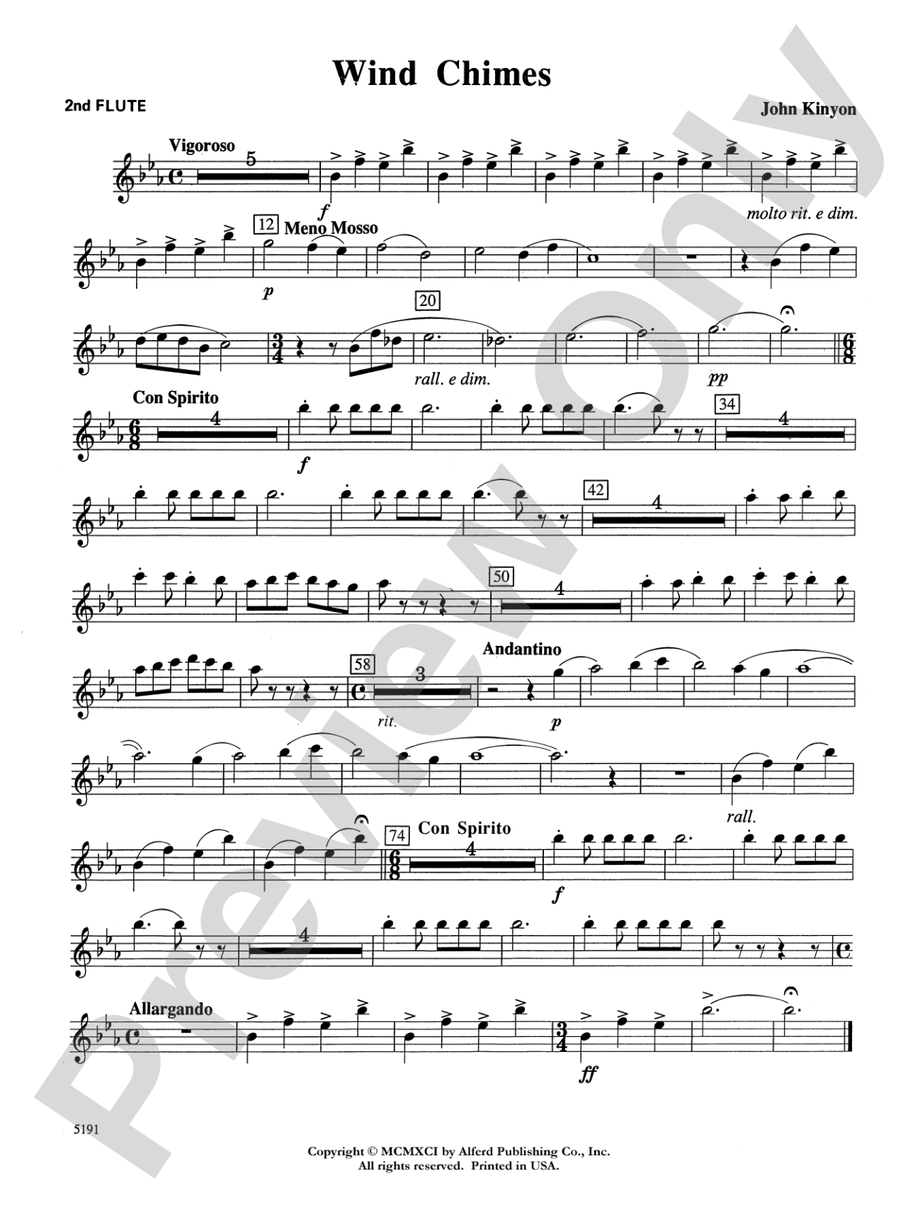 Wind Chimes: 2nd Flute