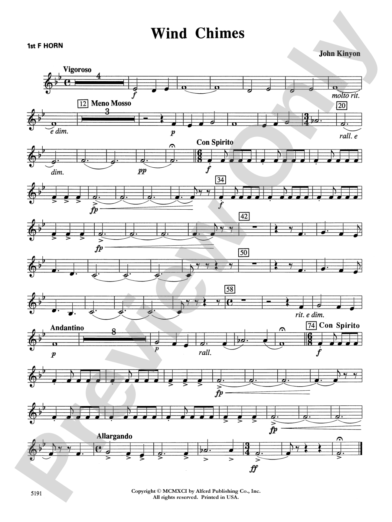 Wind Chimes: 1st F Horn