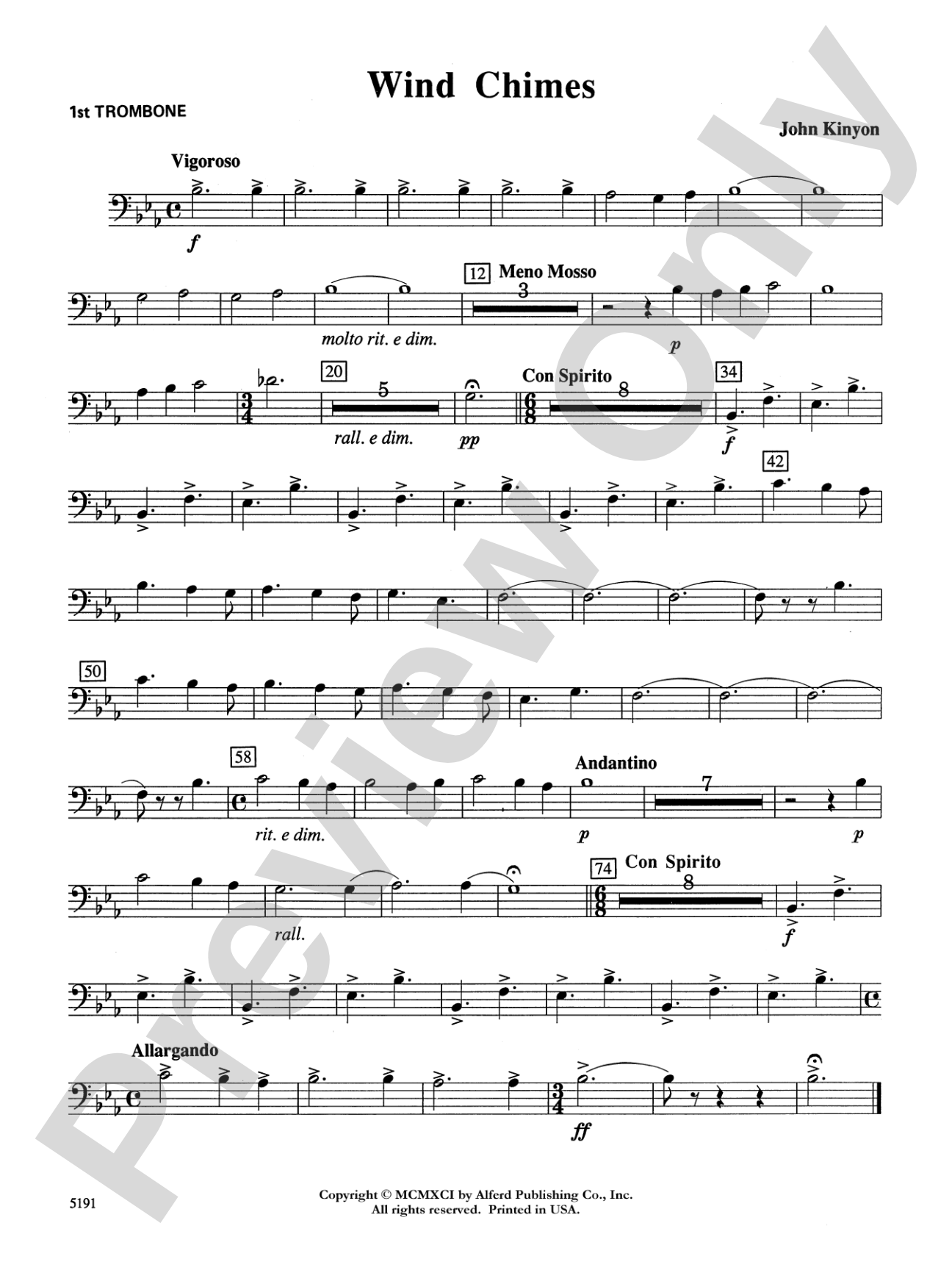 Wind Chimes: 1st Trombone