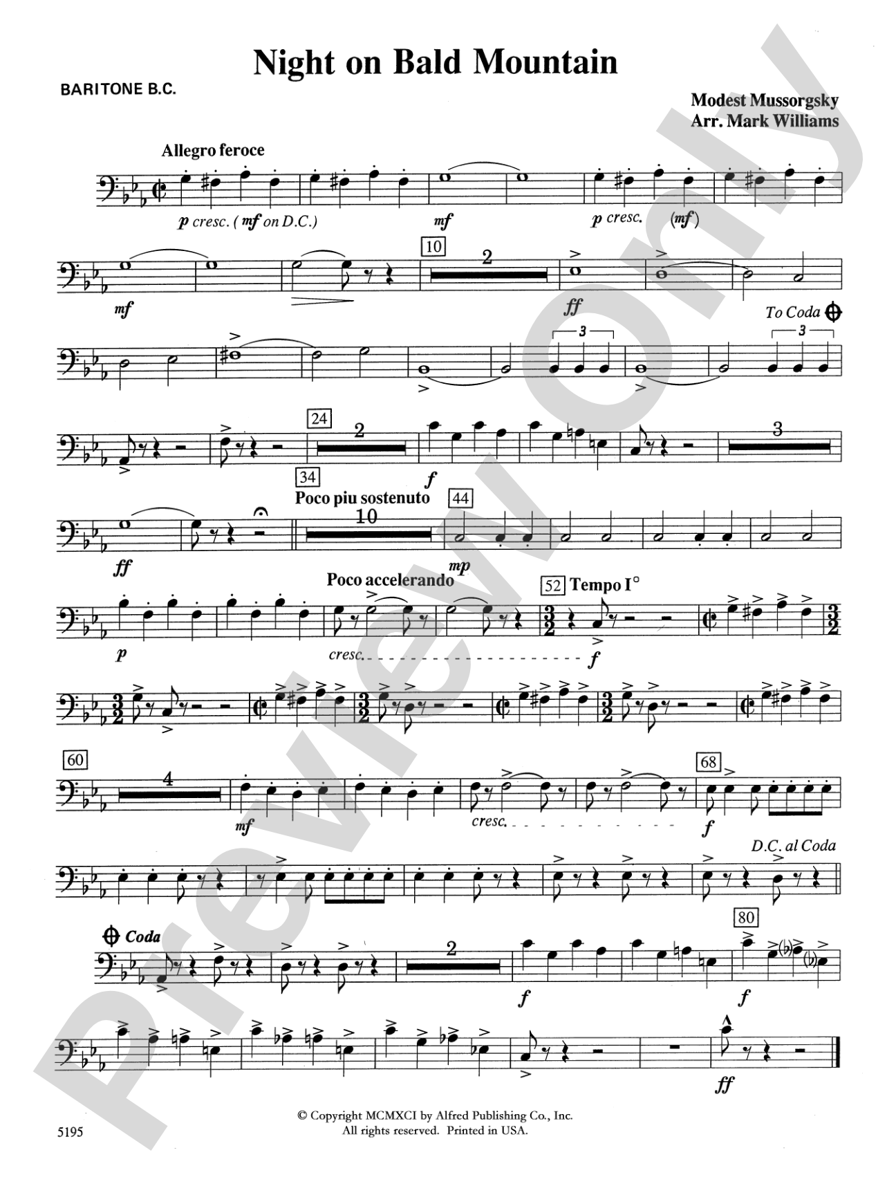 Night on Bald Mountain: Baritone B.C.