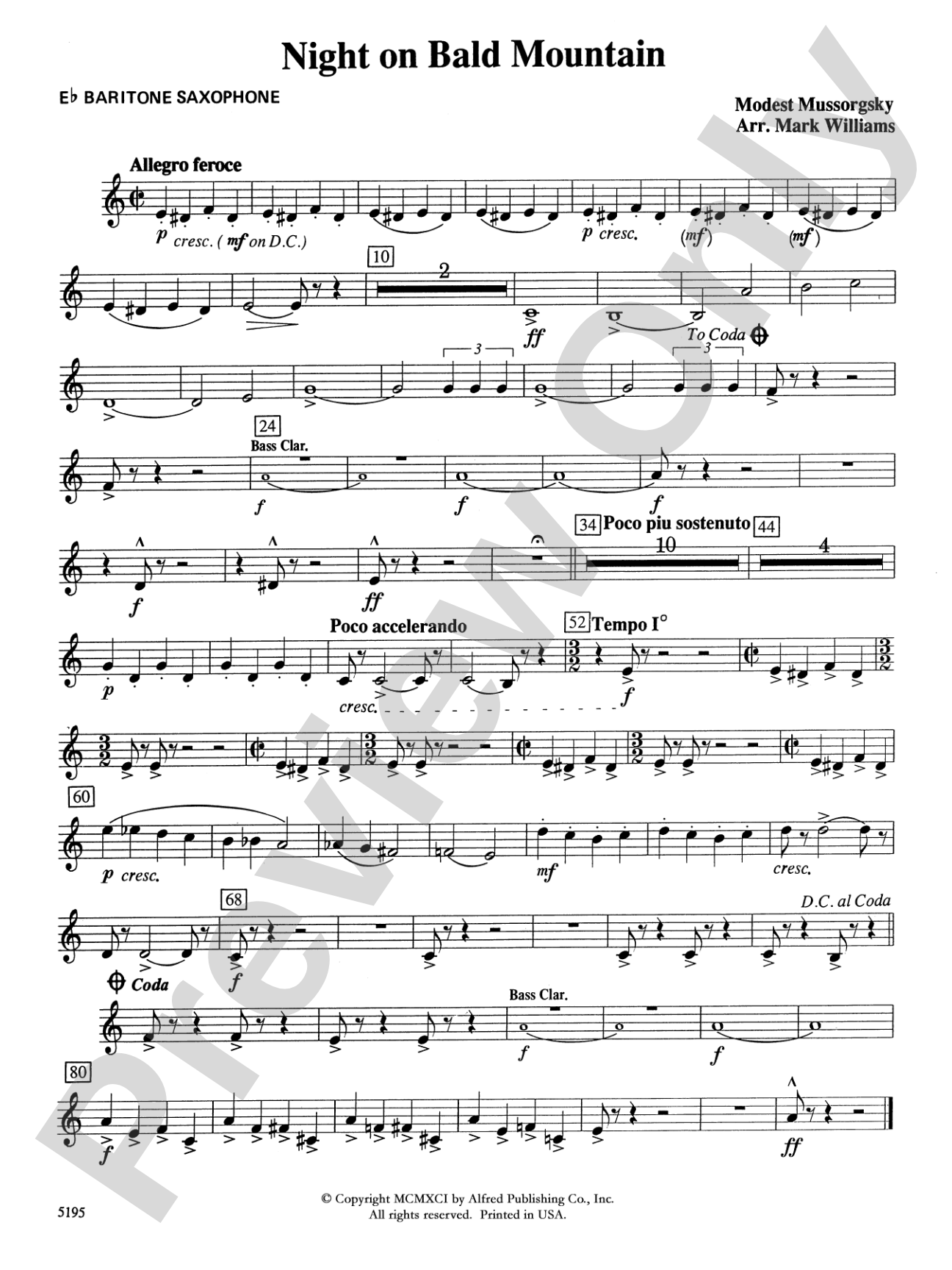 Night on Bald Mountain: E-flat Baritone Saxophone