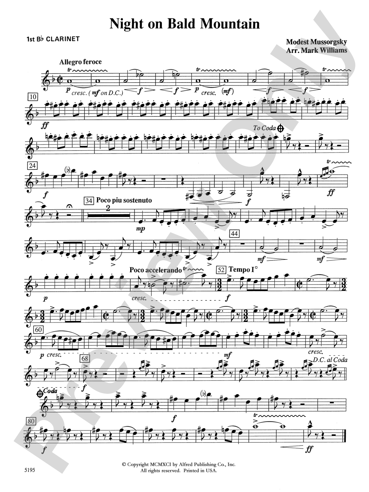 Night on Bald Mountain: 1st B-flat Clarinet