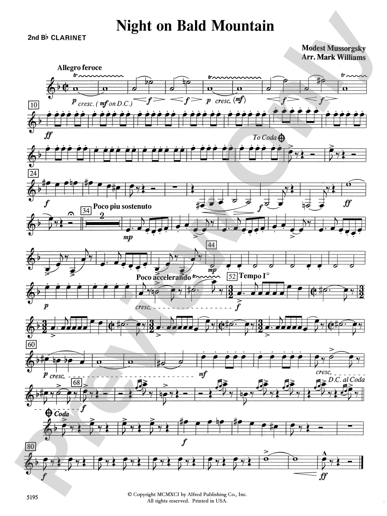 Night on Bald Mountain: 2nd B-flat Clarinet