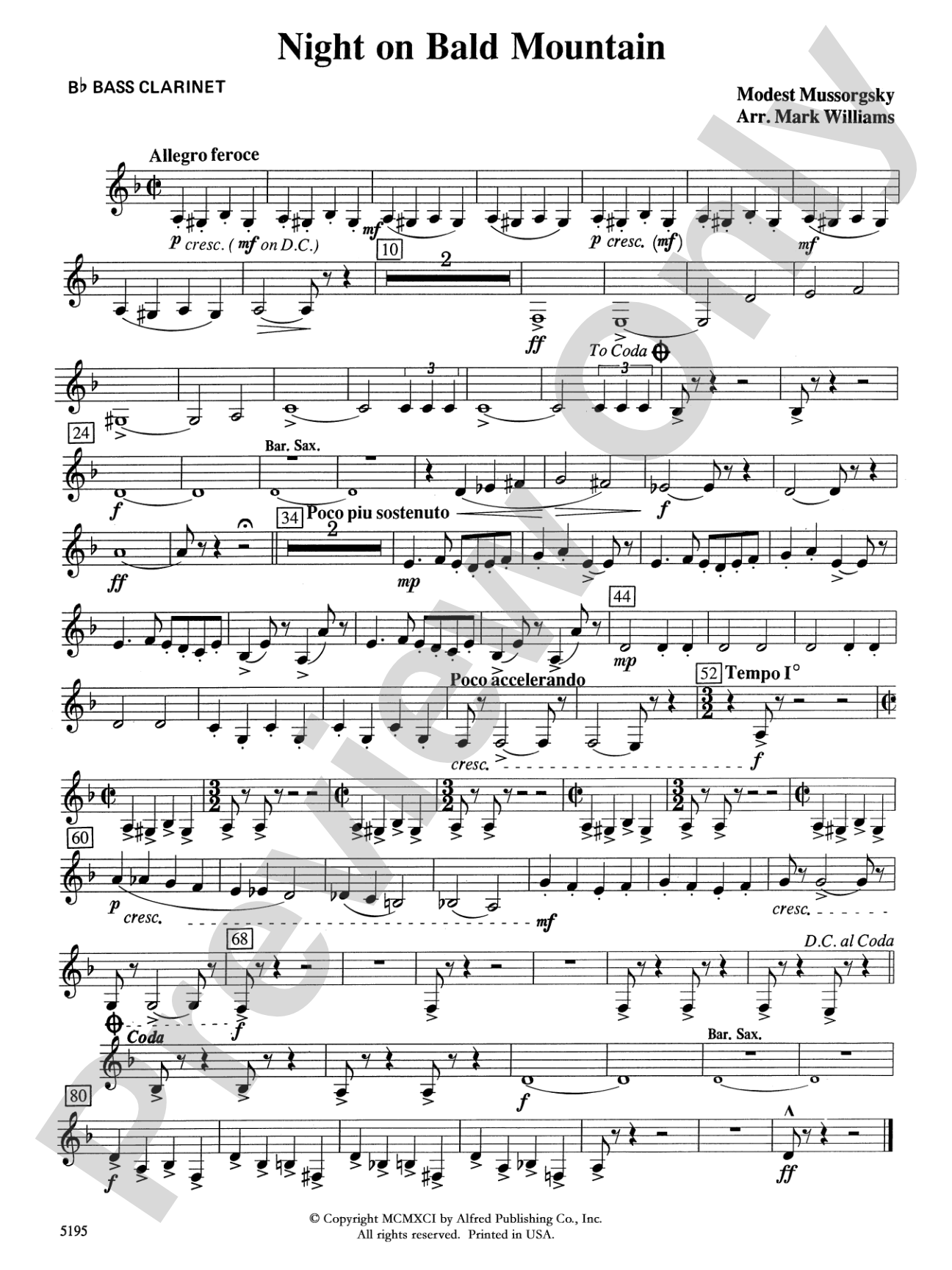 Night on Bald Mountain: B-flat Bass Clarinet