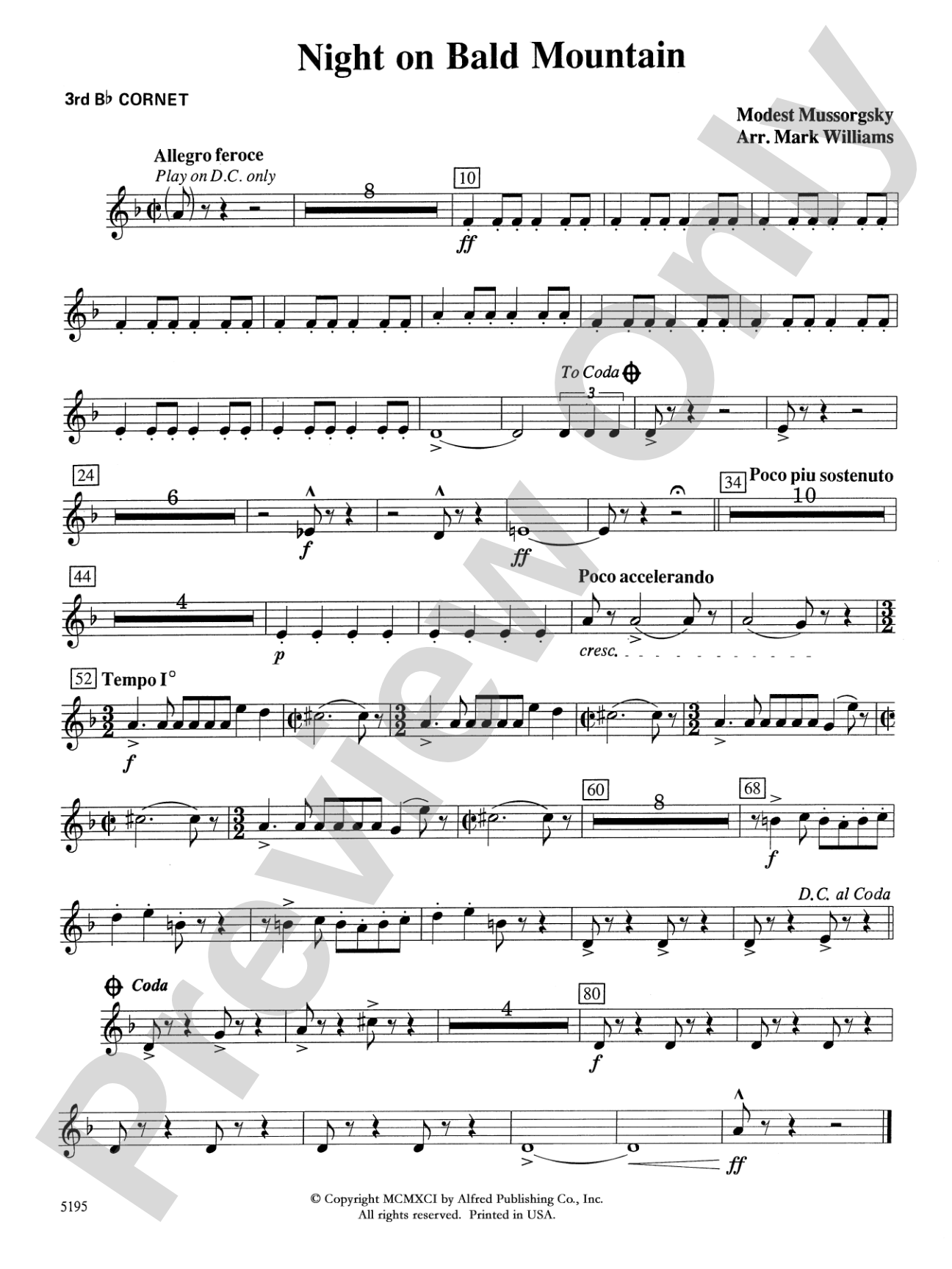 Night on Bald Mountain: 3rd B-flat Cornet