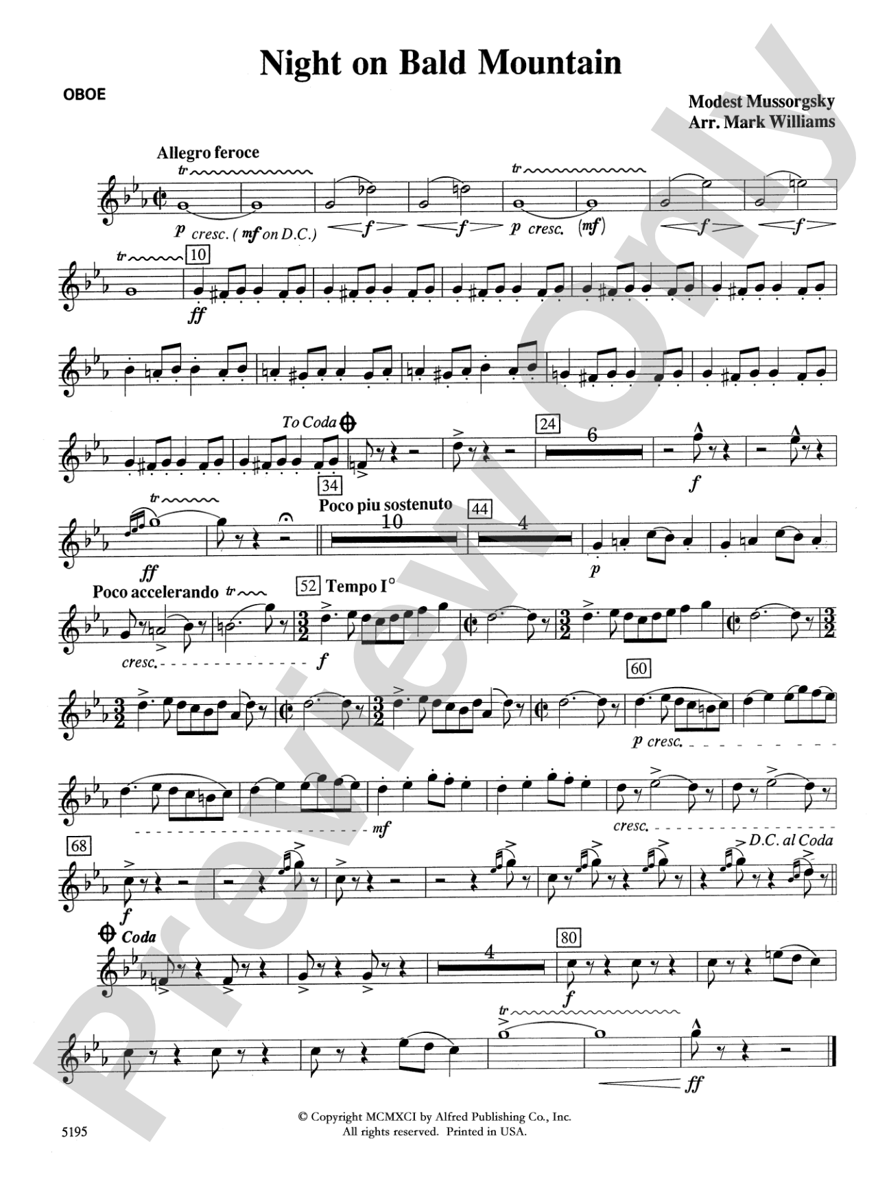 Night on Bald Mountain: Oboe