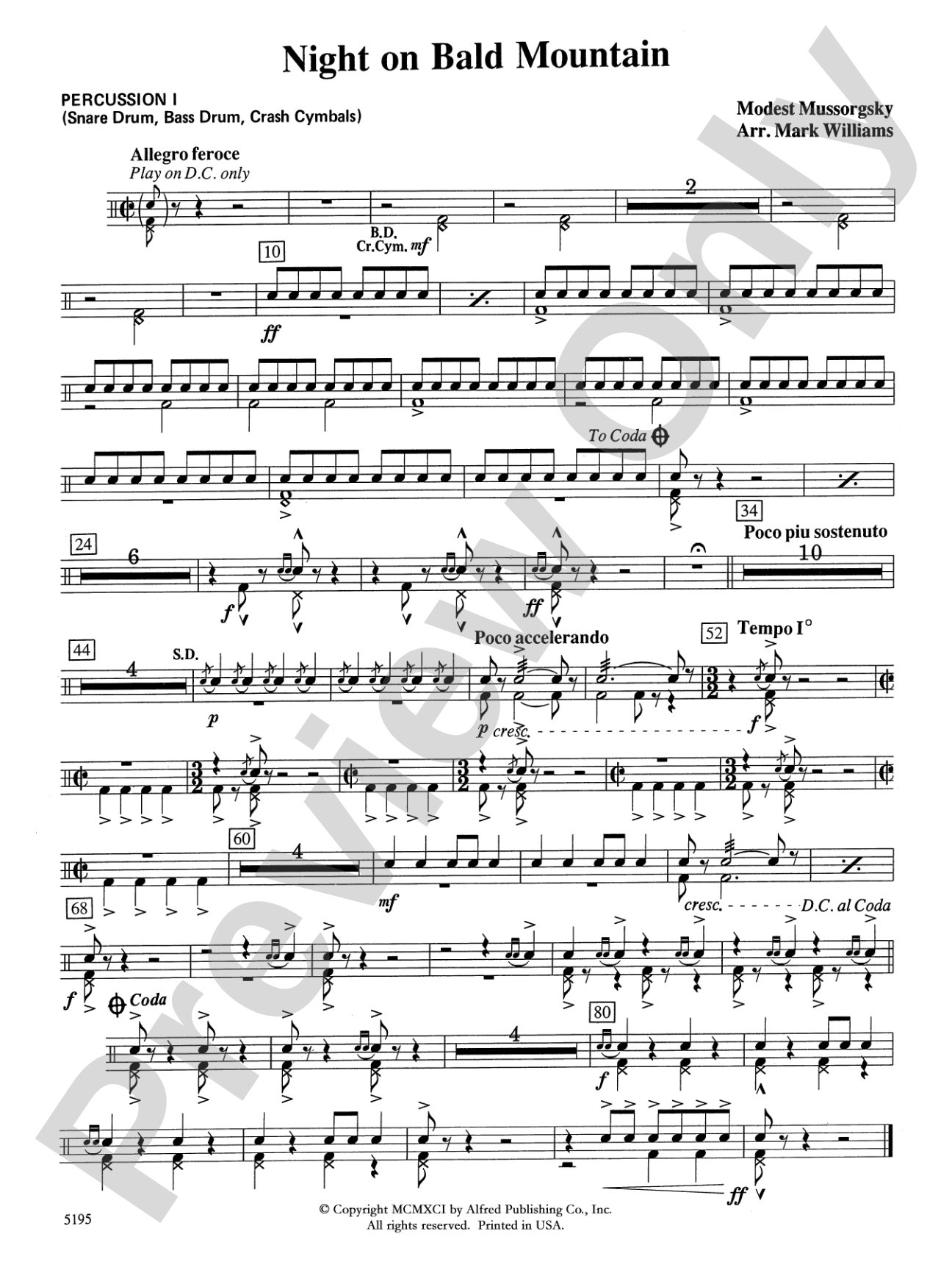 Night on Bald Mountain: 1st Percussion