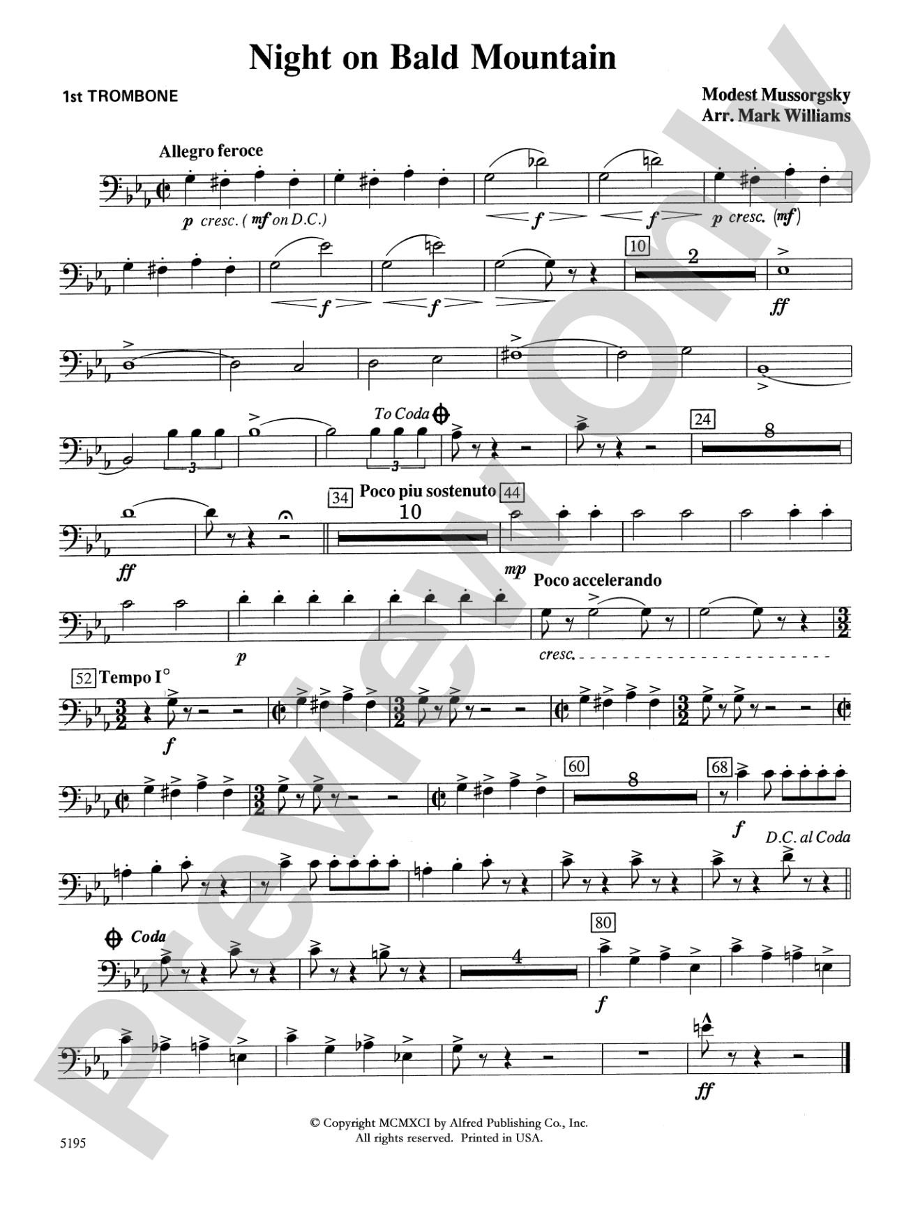 Night on Bald Mountain: 1st Trombone