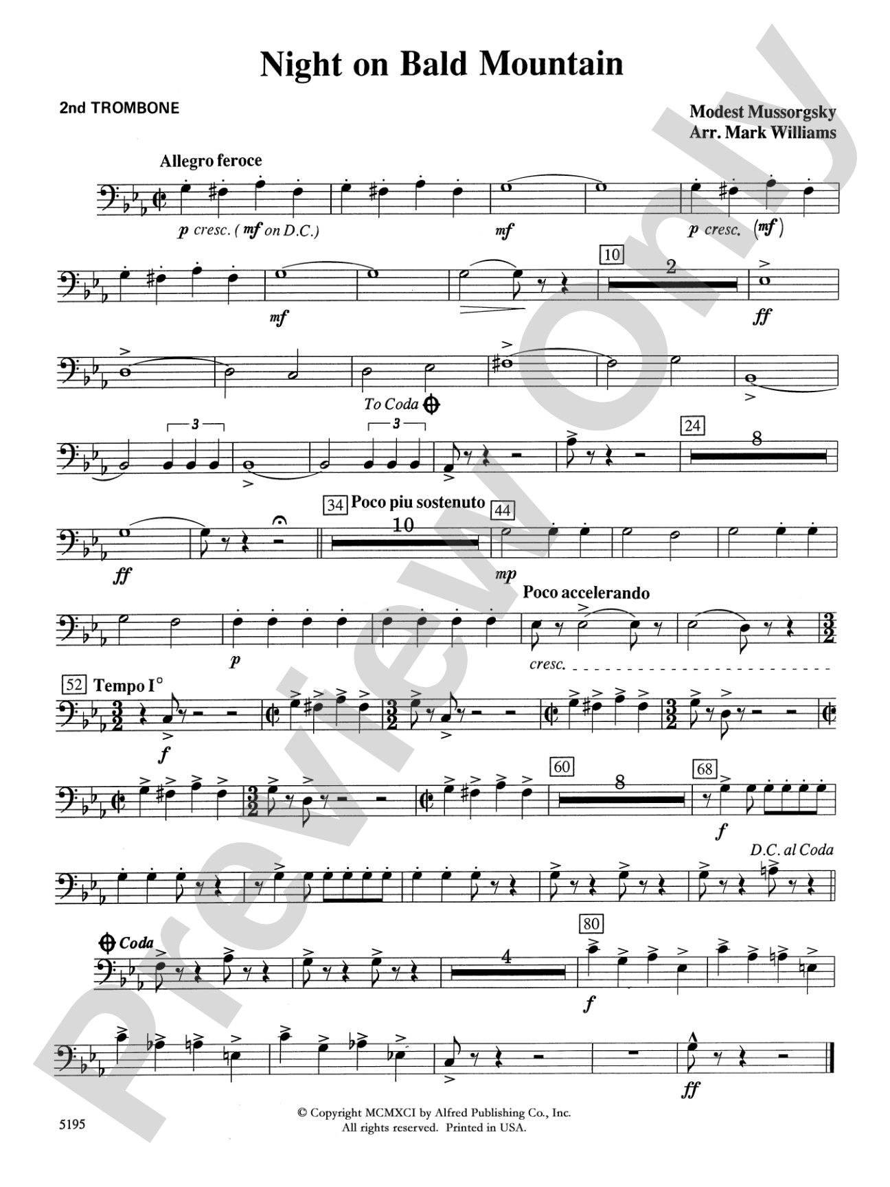 Night on Bald Mountain: 2nd Trombone
