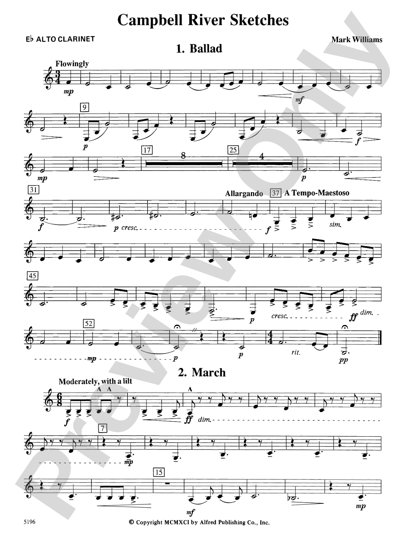 Campbell River Sketches: E-flat Alto Clarinet