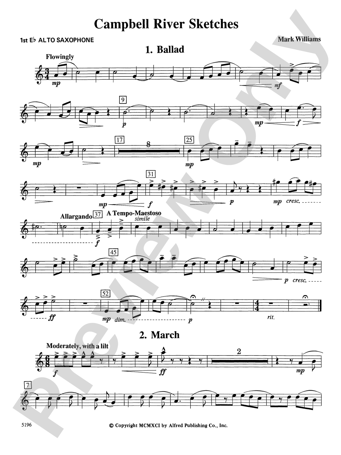 Campbell River Sketches: E-flat Alto Saxophone