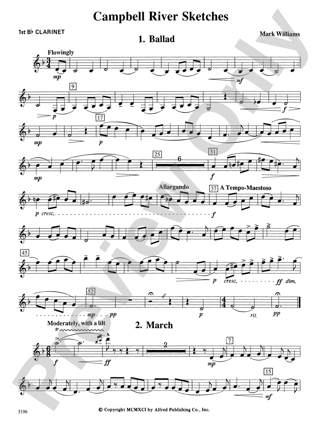 Campbell River Sketches: 1st B-flat Clarinet