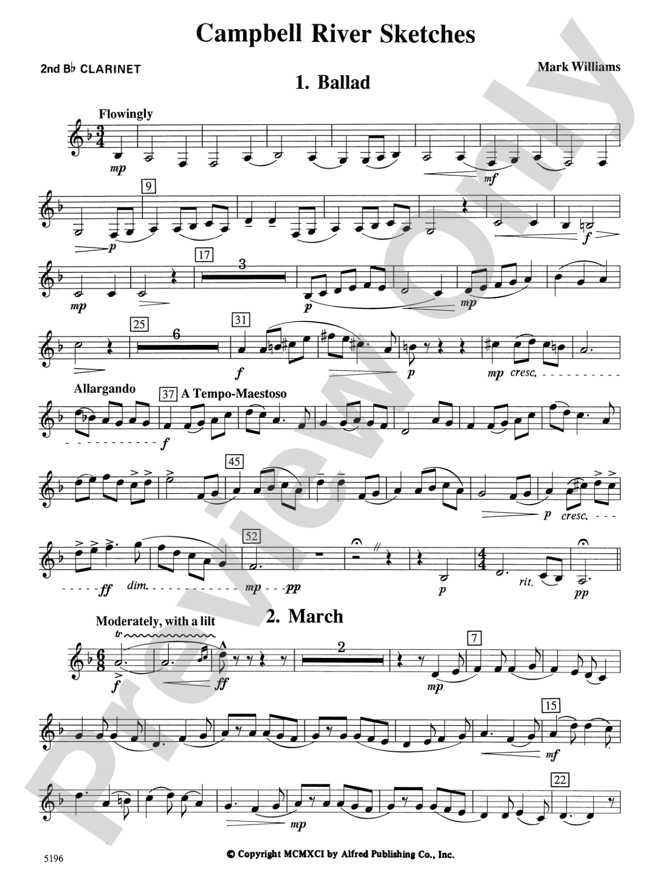 Campbell River Sketches: 2nd B-flat Clarinet