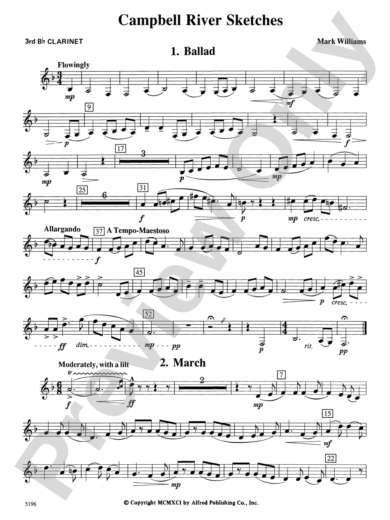 Campbell River Sketches: 3rd B-flat Clarinet
