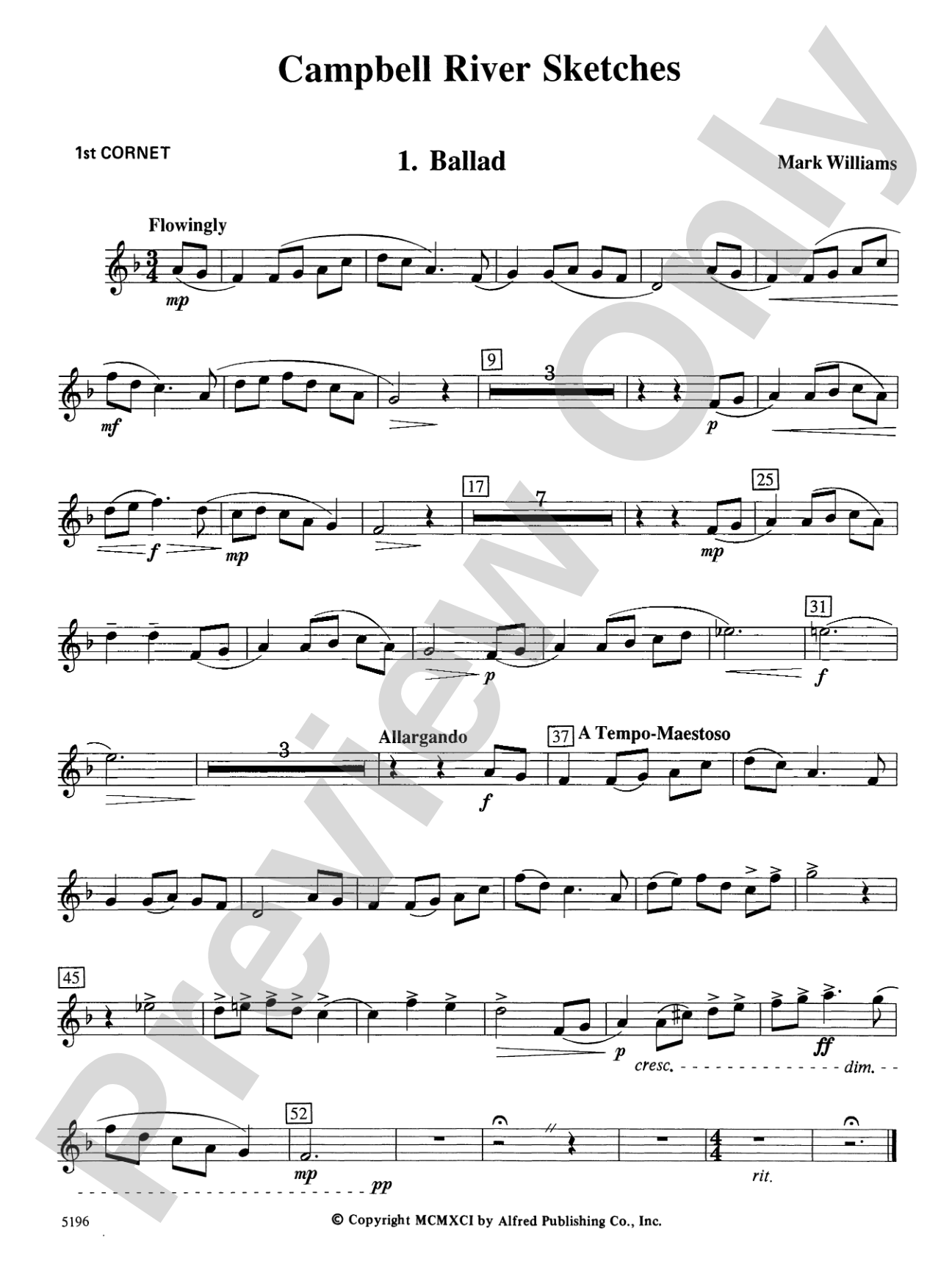 Campbell River Sketches: 1st B-flat Cornet