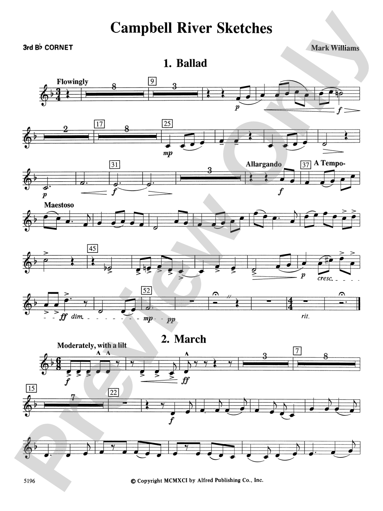 Campbell River Sketches: 3rd B-flat Cornet