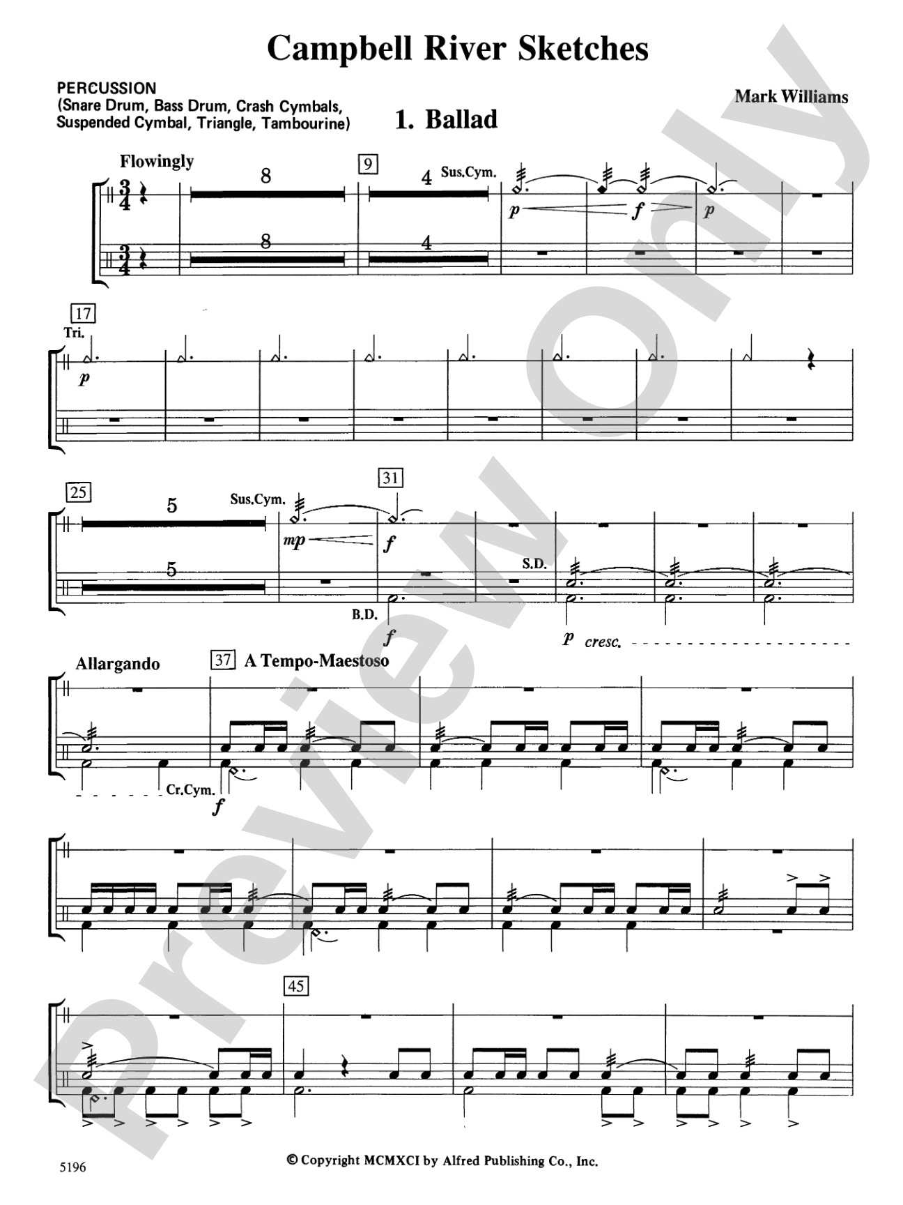 Campbell River Sketches: 1st Percussion