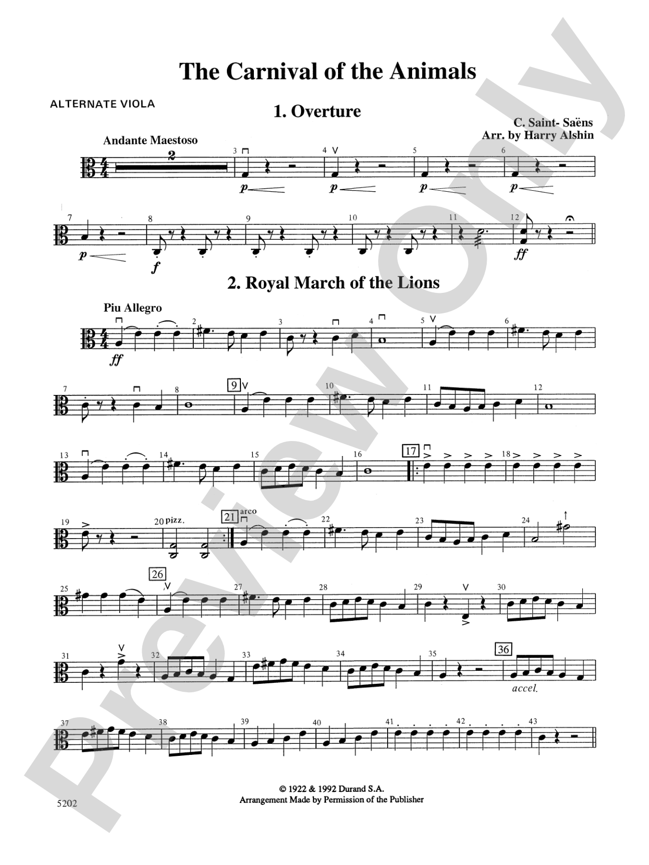 Carnival of the Animals: Alternate Viola