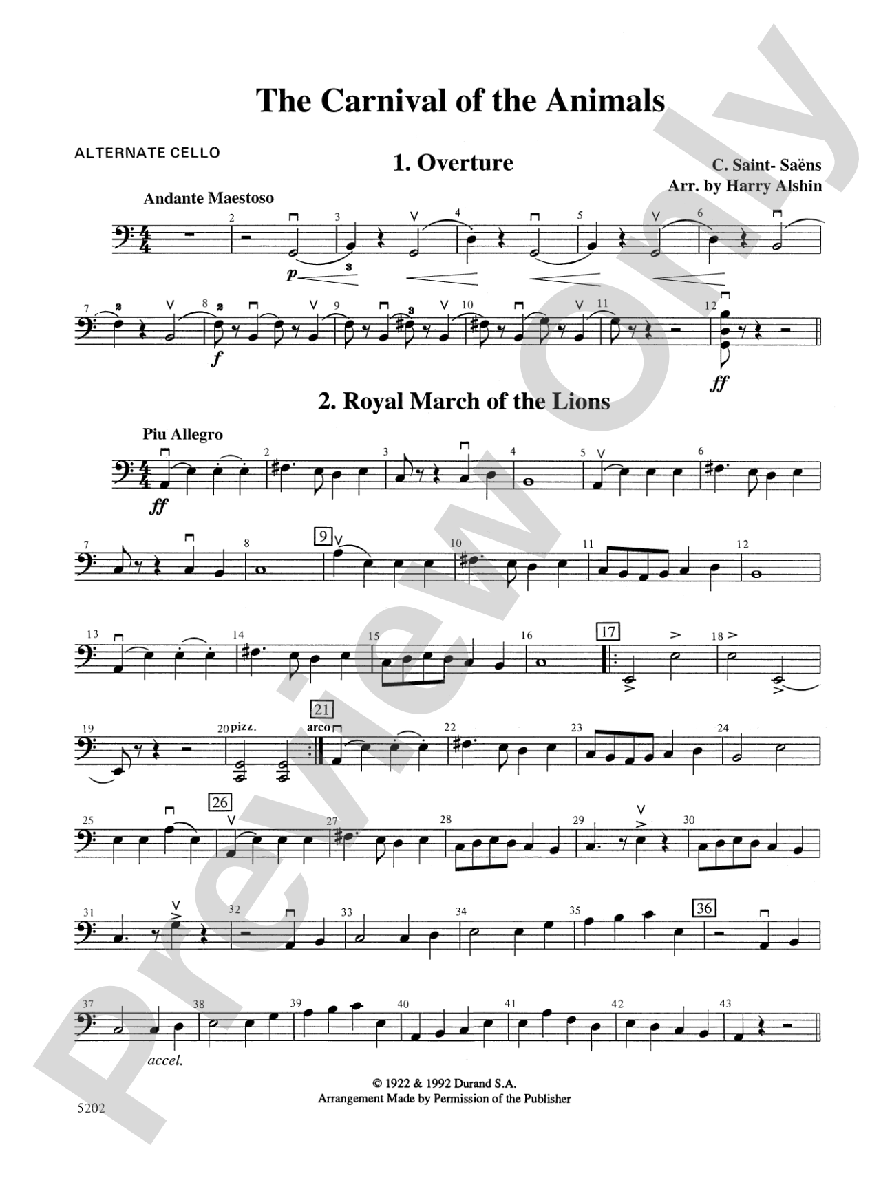 Carnival of the Animals: Alternate Cello