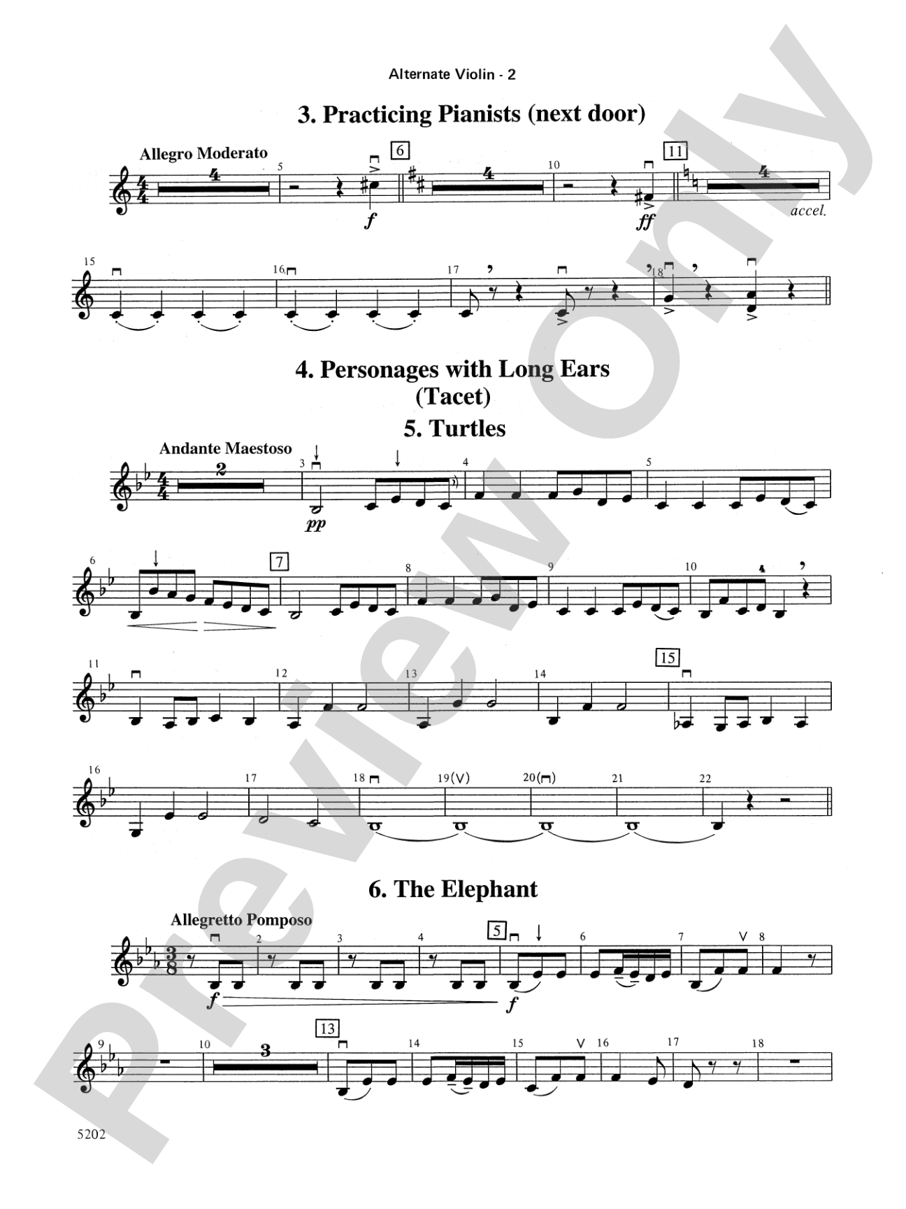 Carnival of the Animals: Alternate Violin