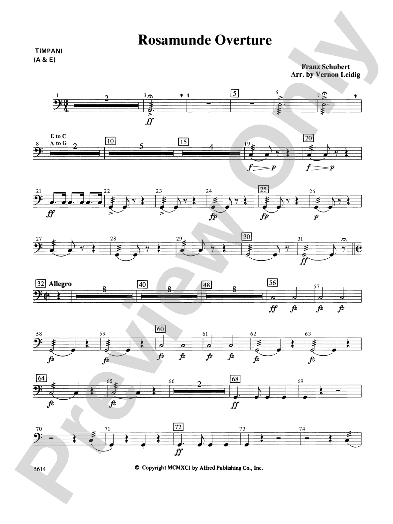 Rosamunde Overture, Opus 26: Timpani