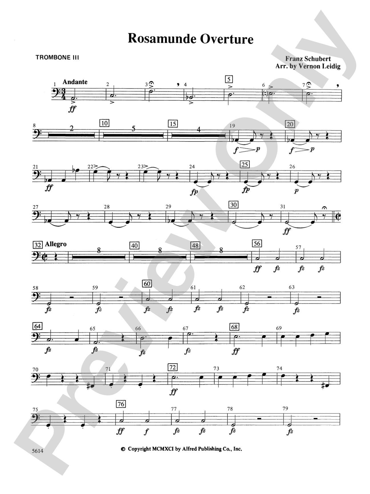 Rosamunde Overture, Opus 26: 3rd Trombone