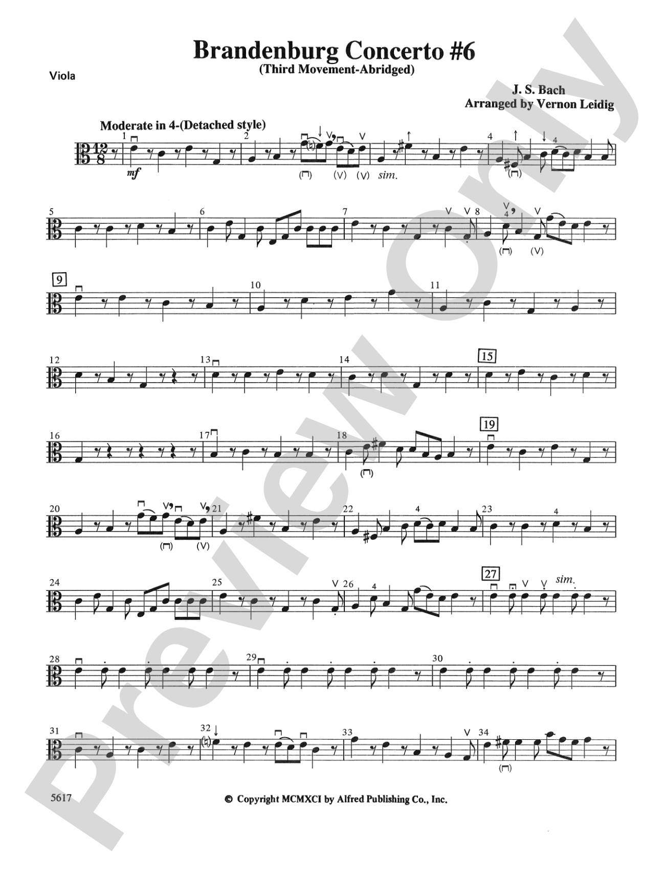 Brandenburg Concerto No. 6, 3rd Movement (Abridged): Viola