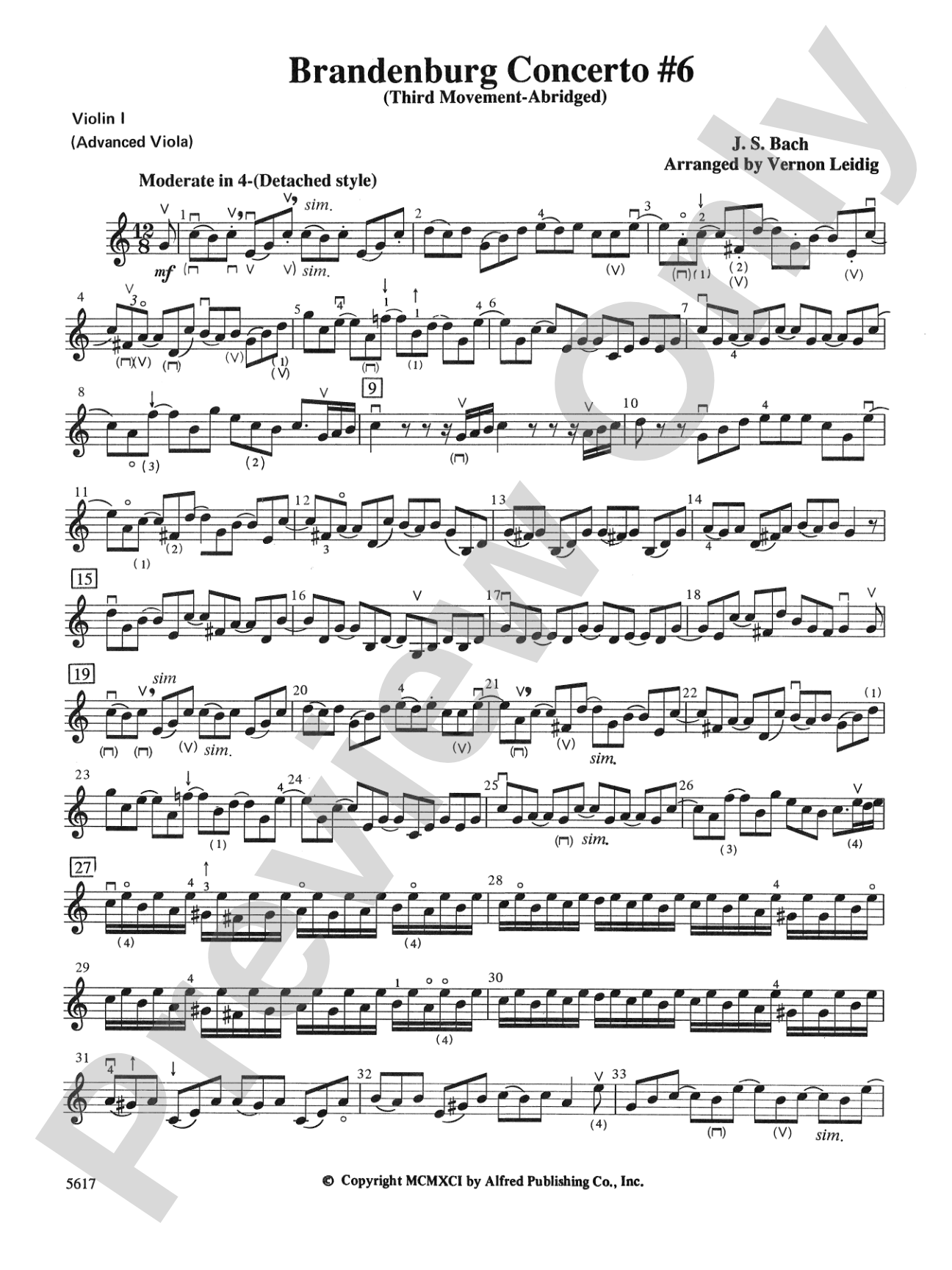 Brandenburg Concerto No. 6, 3rd Movement (Abridged): 1st Violin