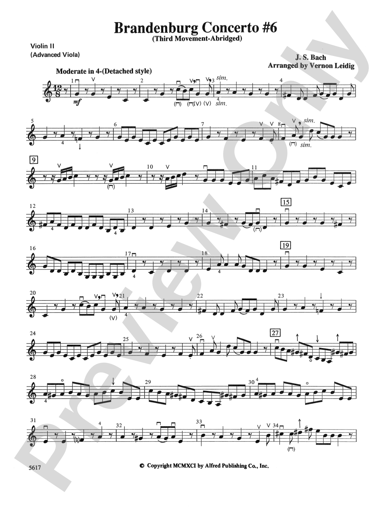 Brandenburg Concerto No. 6, 3rd Movement (Abridged): 2nd Violin